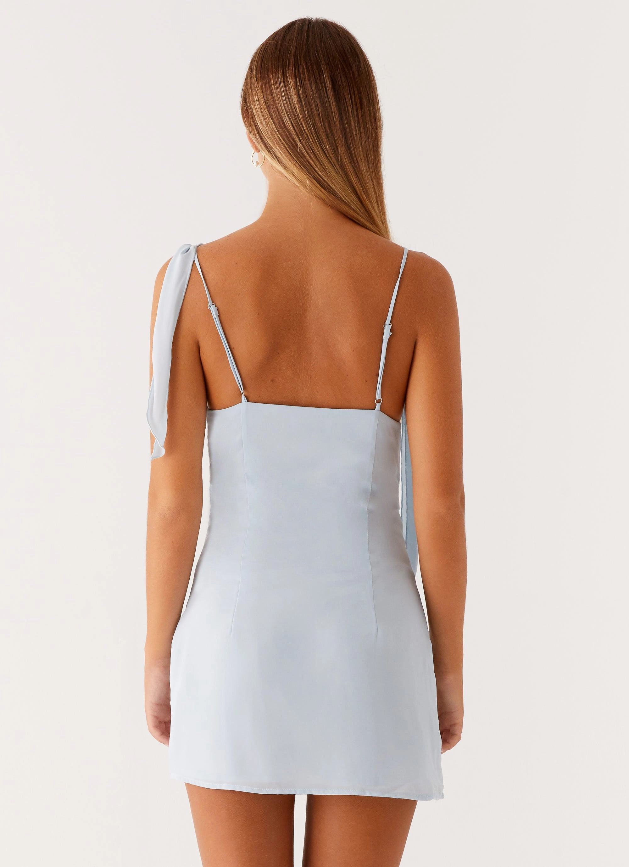 Fall Silhouette Lily Beaded Mini Dress - Pastel Blue