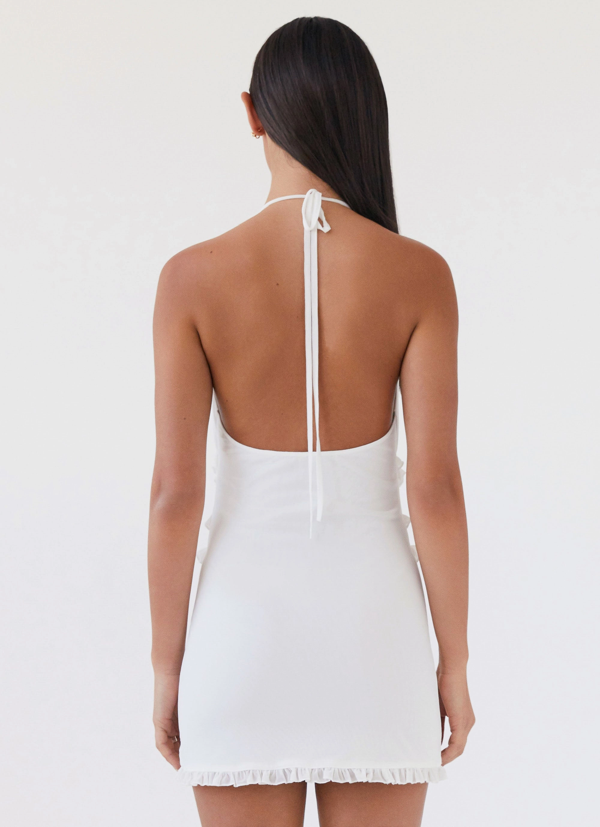 Love Exchange Ruffle Mini Dress - White Pure Elegance Smart Texture