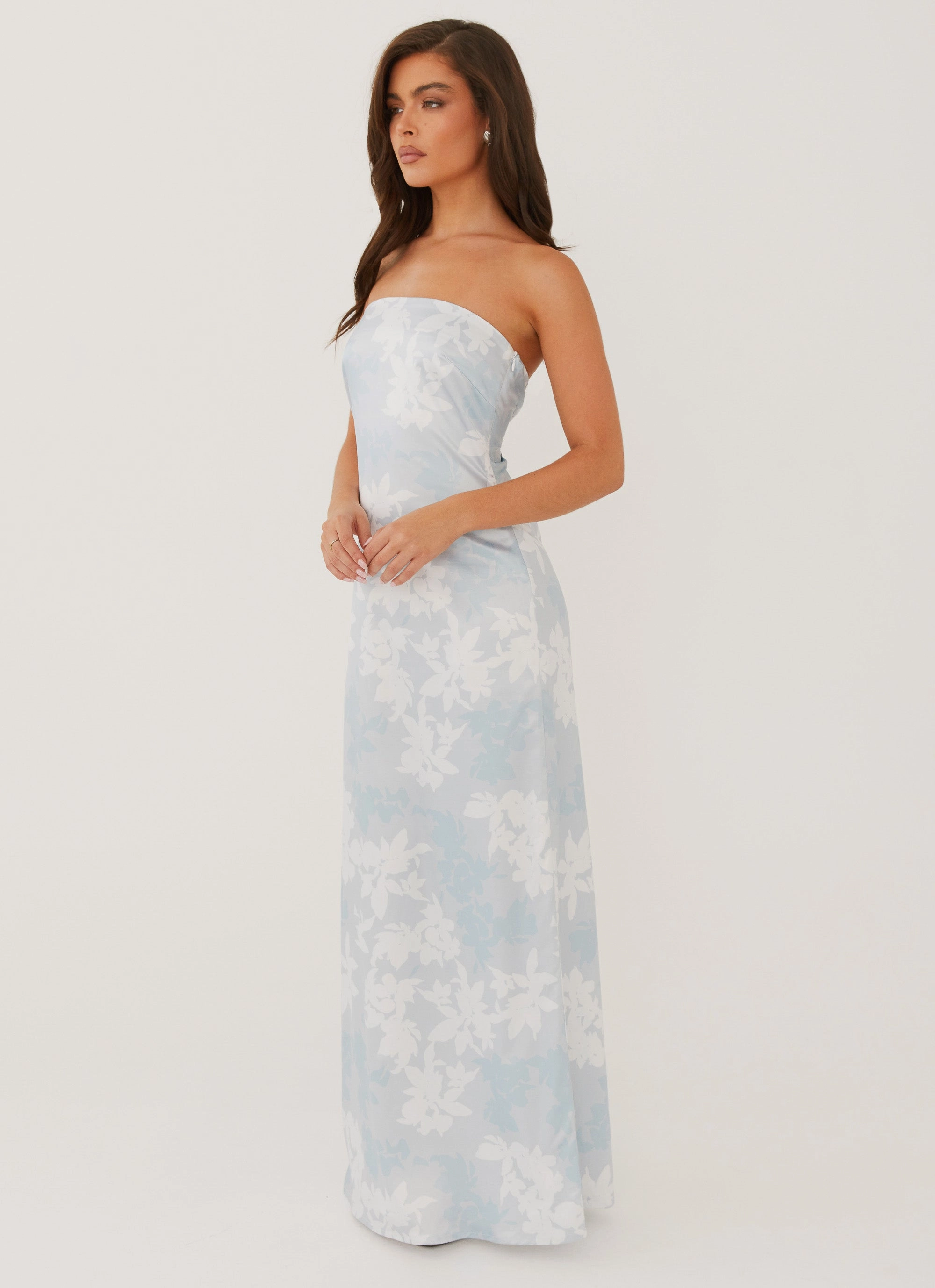 Office Glam Urban Feel Love Me More Maxi Dress - Blue Blossom