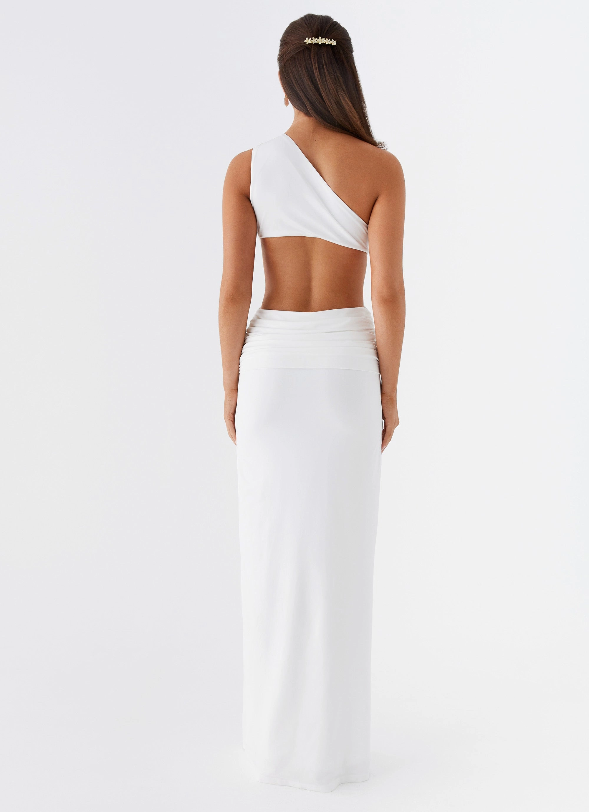 Lovesome Rosa Maxi Dress - White Light Motion Dew Tone