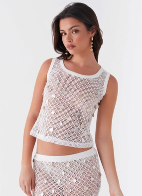 ethical fashion Whitehaven Shell Tank Top - White