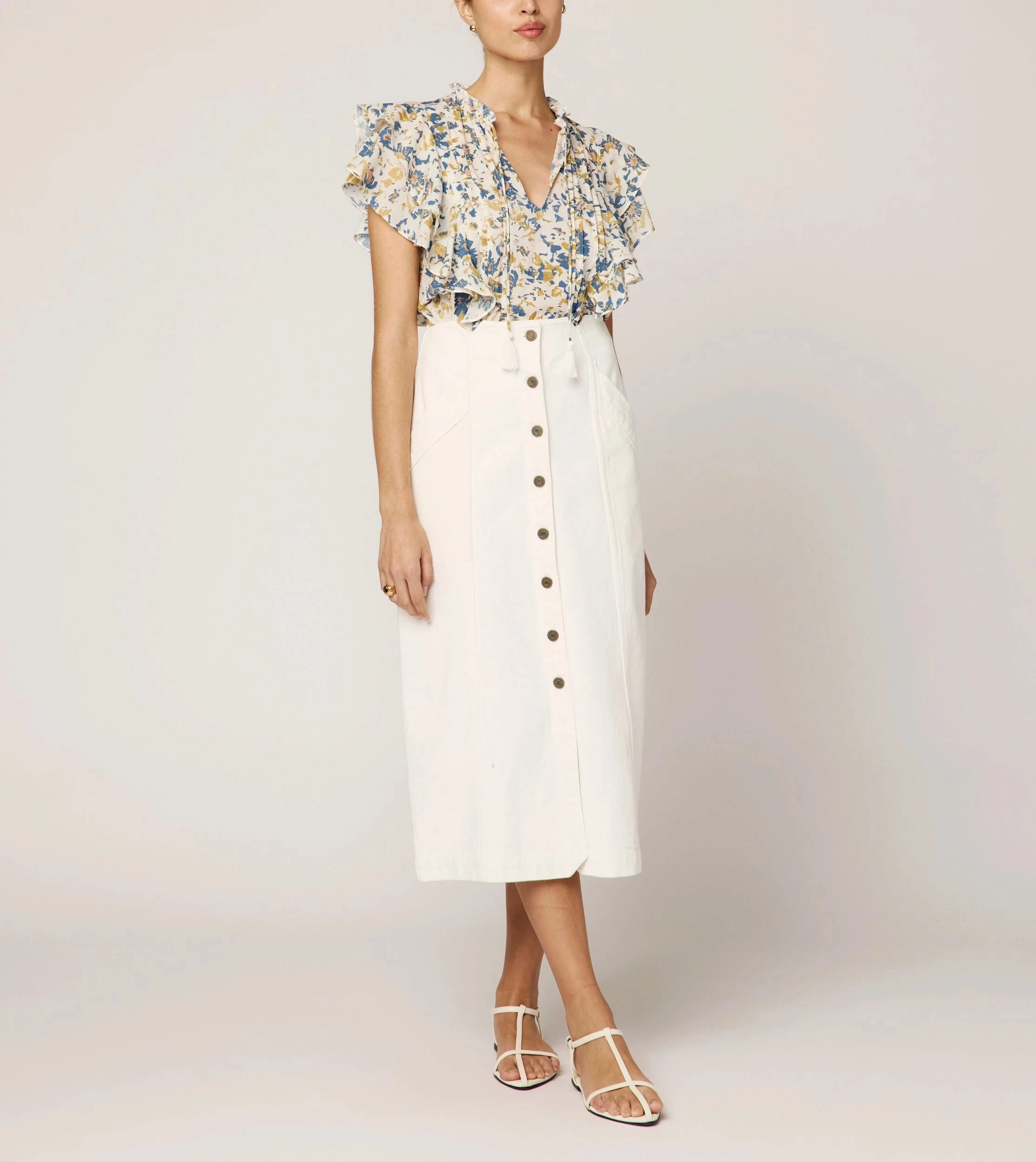 Arista Blouse | Carina Print High Collar Option