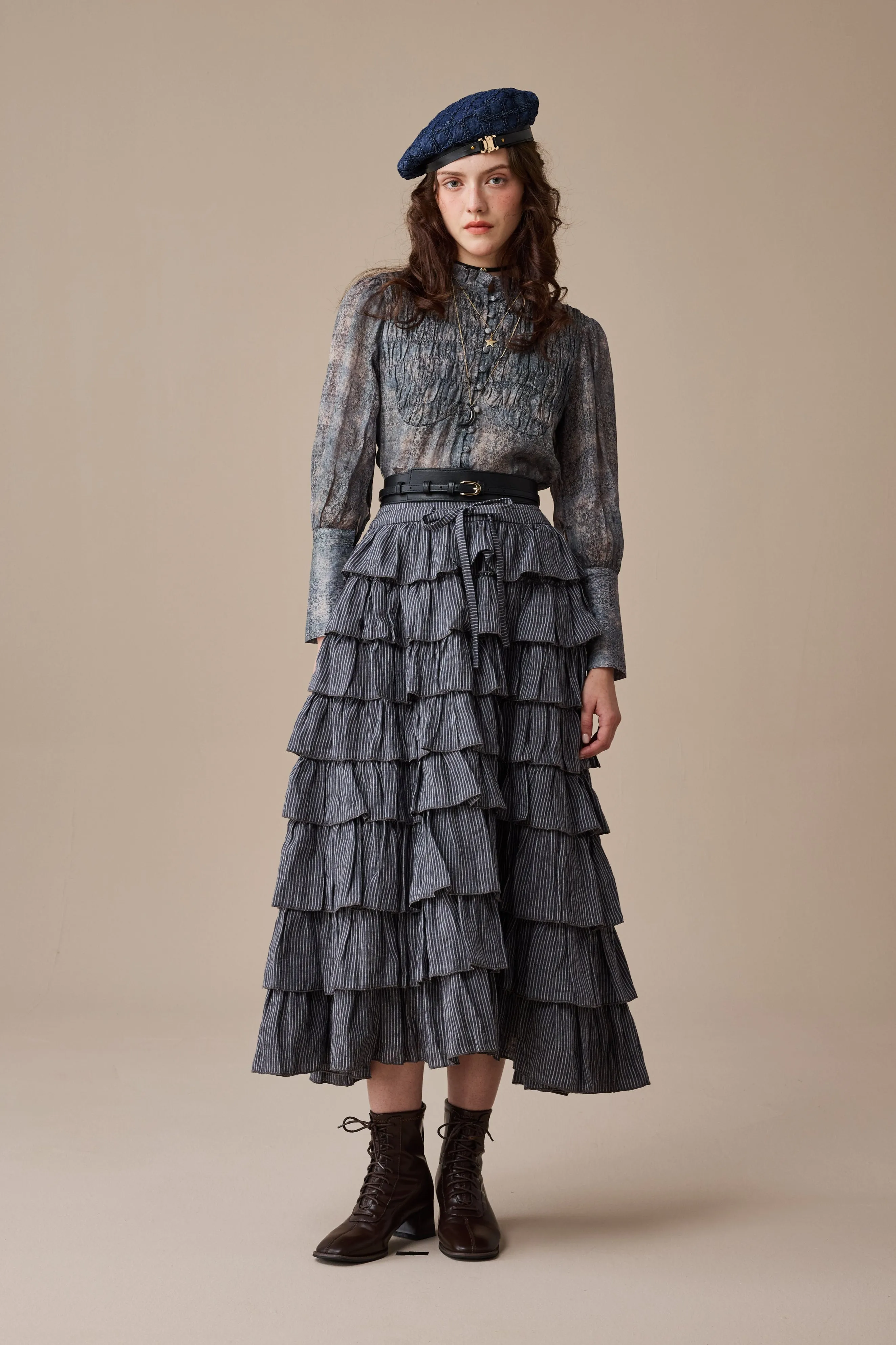 Ischia 14 | Layered petal linen skirt HygienicCoating PunctureResistantReinforcement