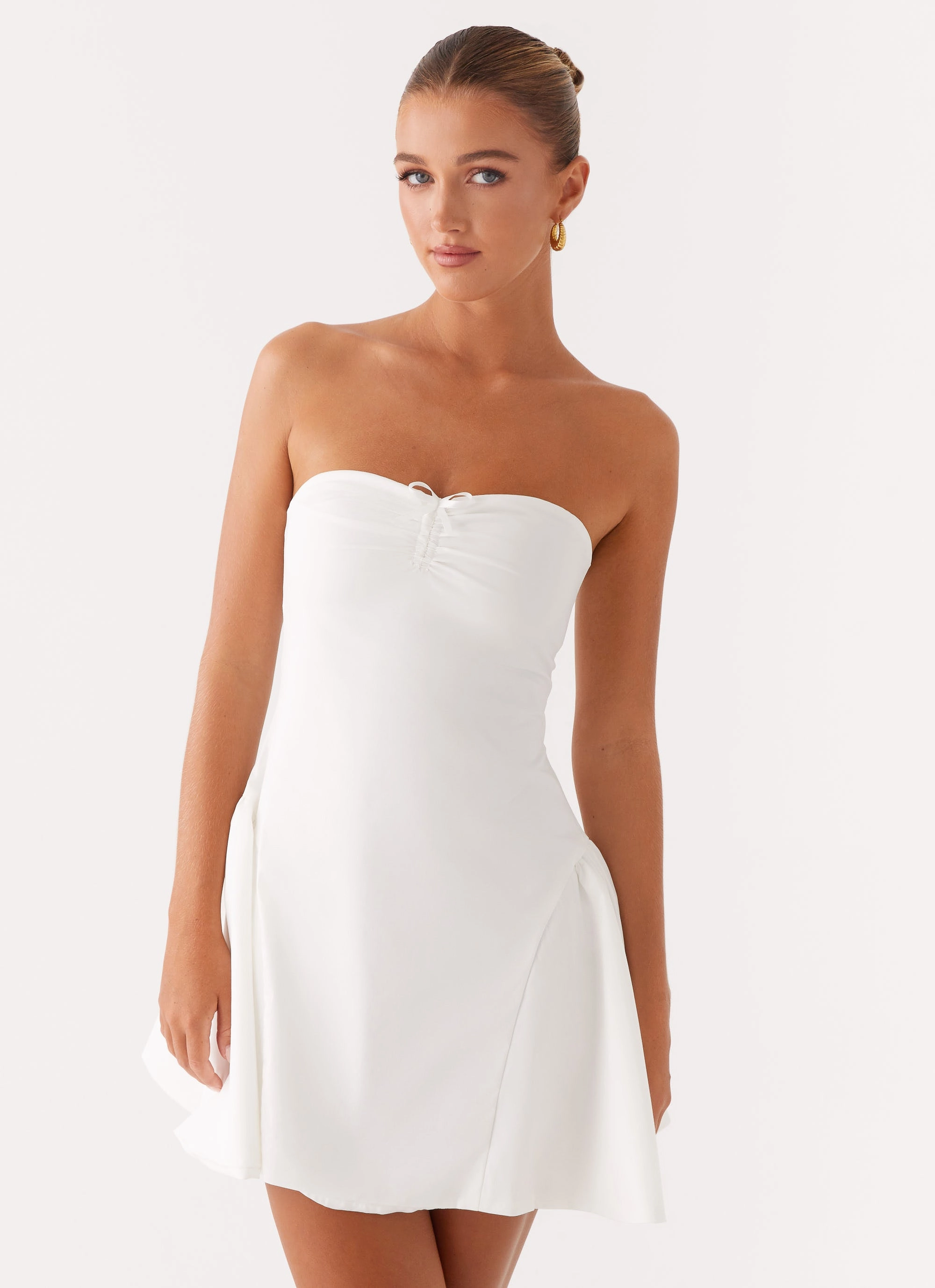 Invisible-Zip Lucille Mini Dress - White