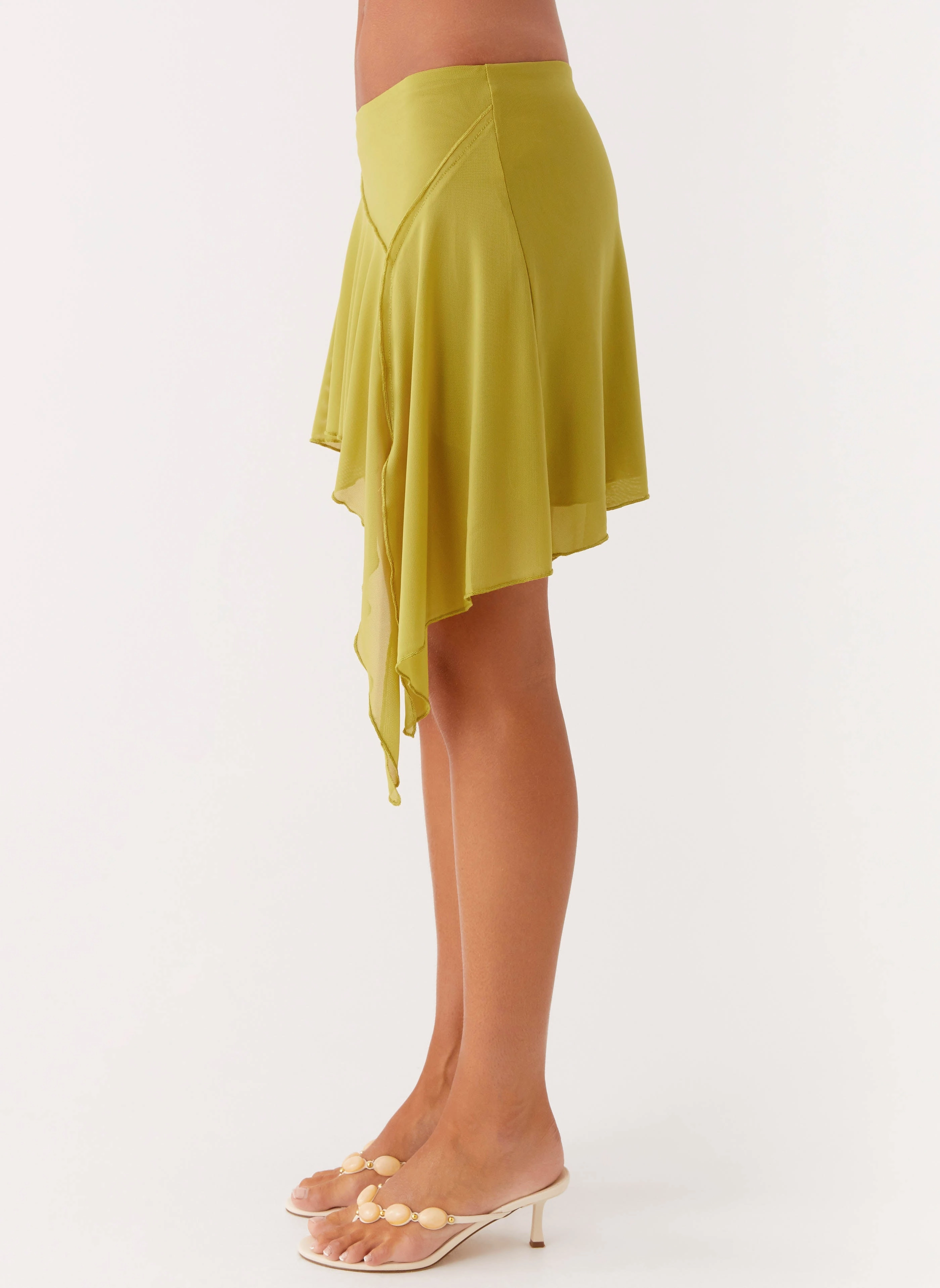 Lustra Mini Skirt - Lime Light Flow Emerging Designer