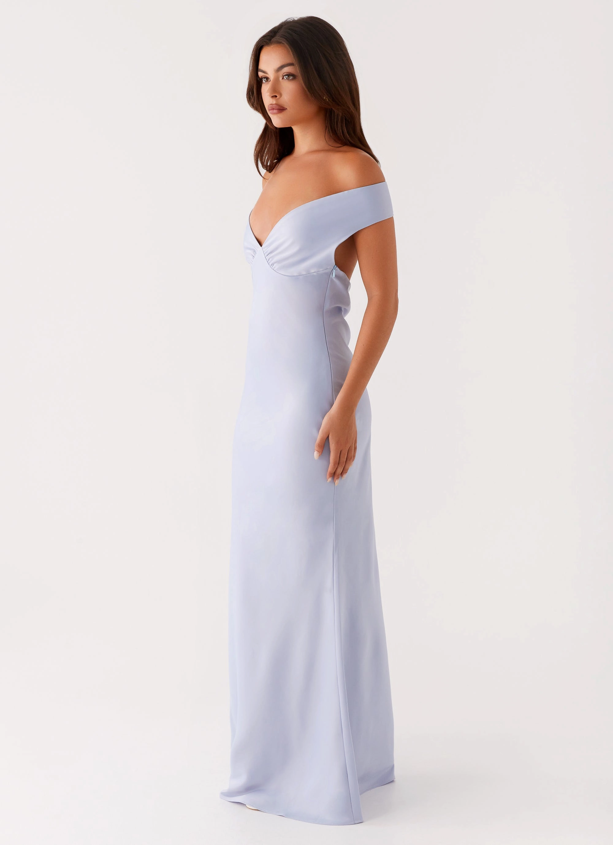 Jenner Maxi Dress - Blue Clean Aesthetic Nordic Plain