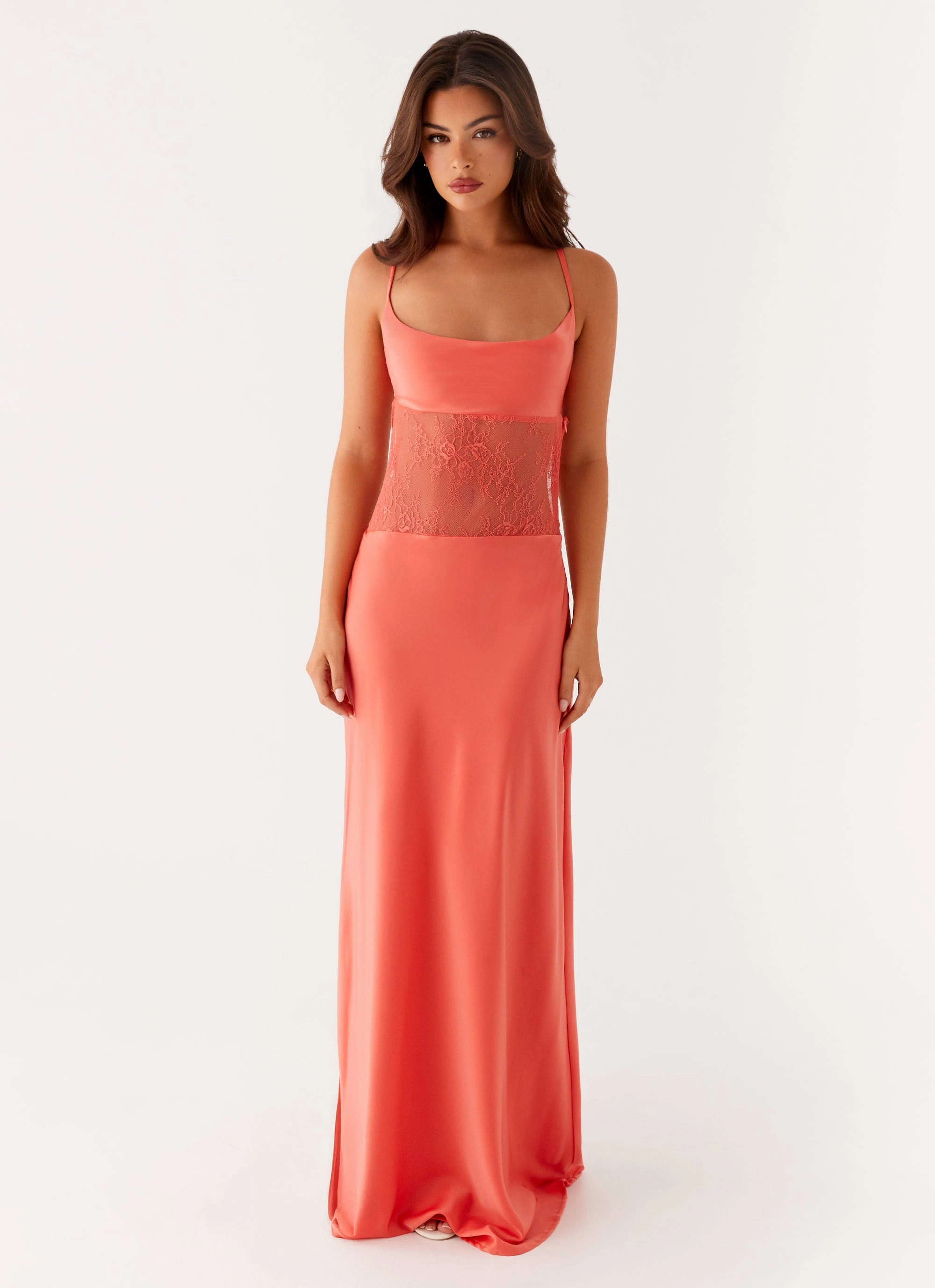 Shae Maxi Dress - Tangerine Cool Finish