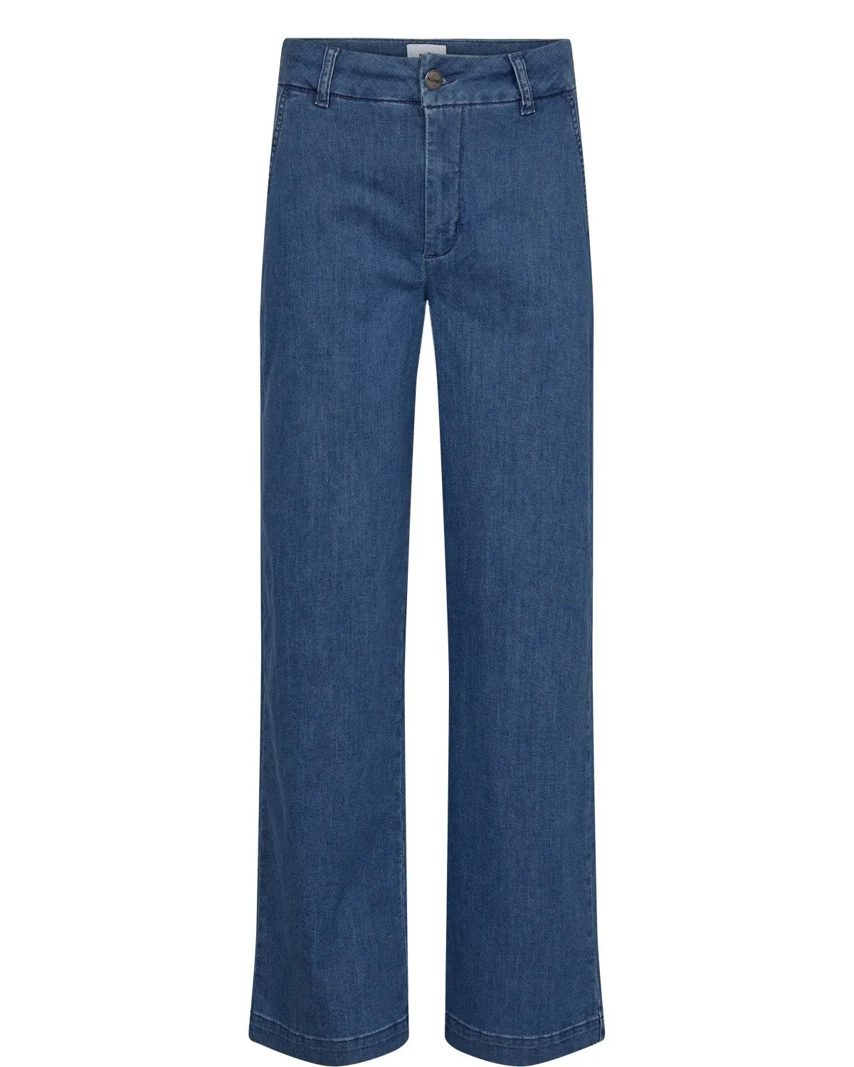 NUAMBER PANTS - Medium Blue Denim Outdoor Adventure Earthy Morning Stroll Music Event Office Wear