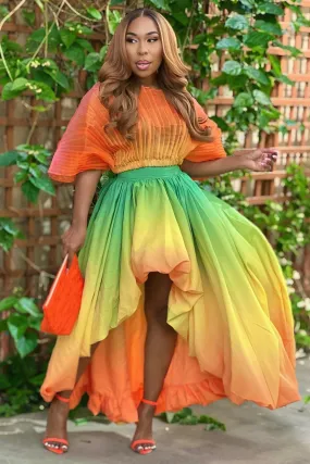 Lyra ??Tropic Like It??s Hot?? Lux Skirt Set Flexible Cuffs SeamlessSidePanels