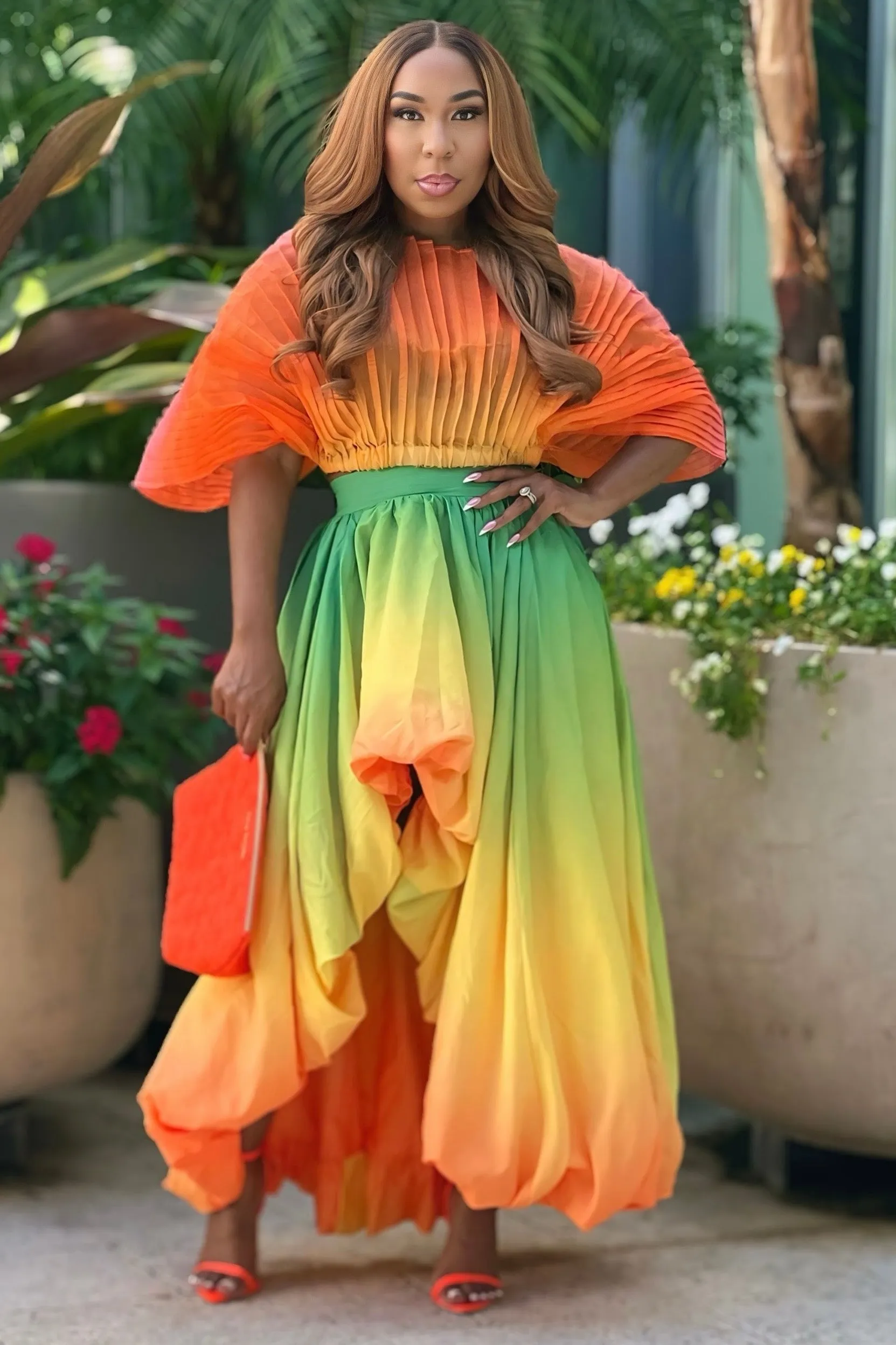 Lyra ??Tropic Like It??s Hot?? Lux Skirt Set Double Layered Hem Reinforcement TaglessComfort