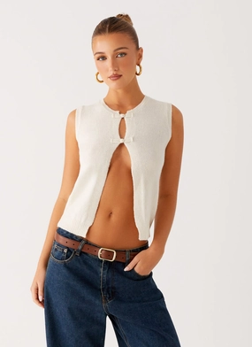 Maali Knit Top - White Multipurpose Layering Piece ConvertibleCollarSystem