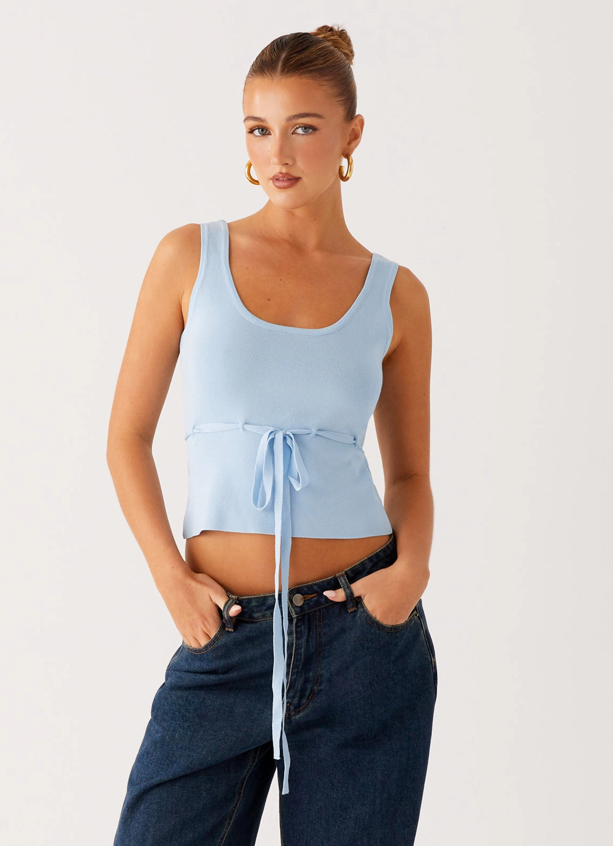 Macall Knit Tank - Blue Reinforced Hems HighElasticity Thread