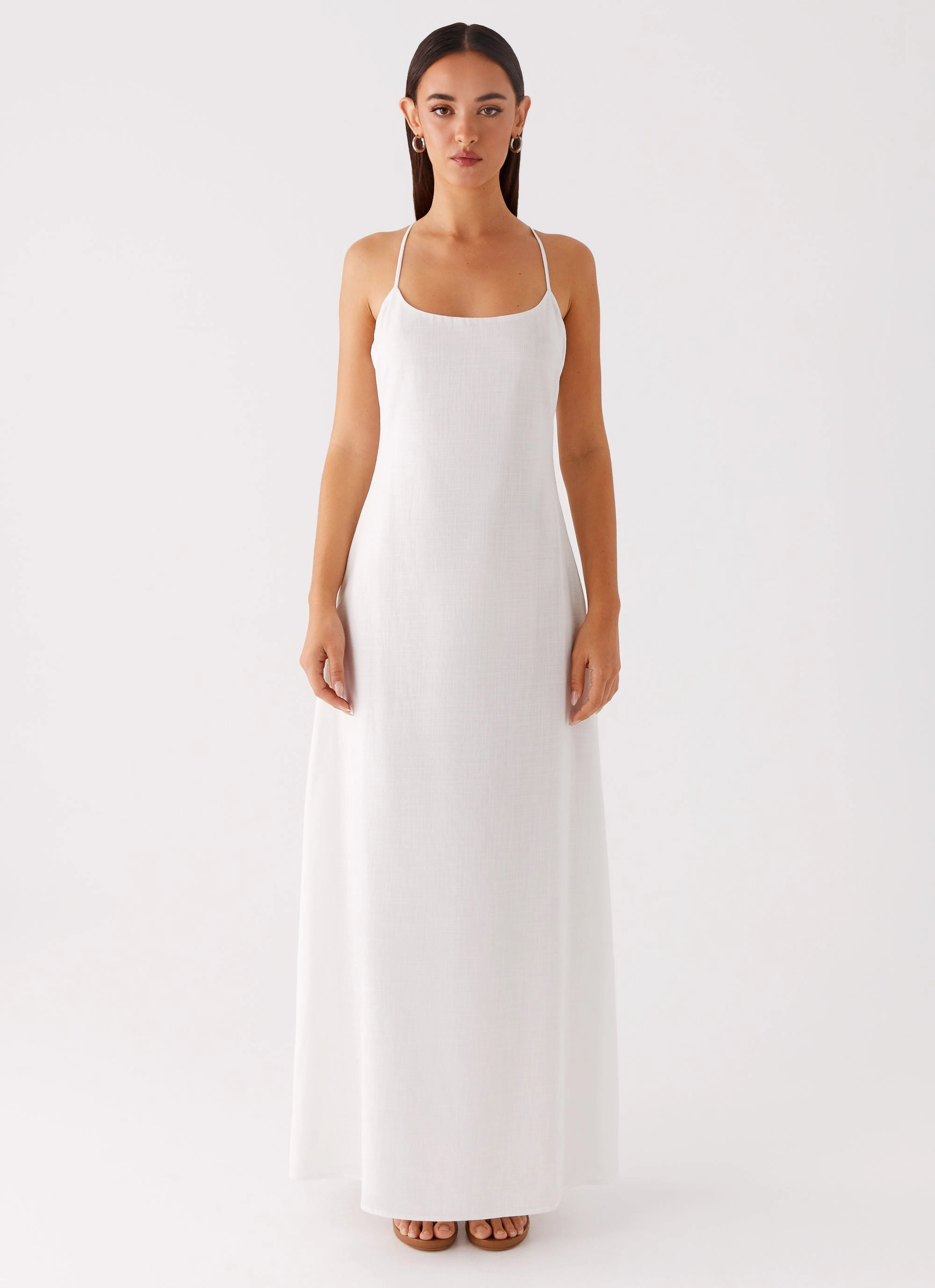 Madeleine Scoop Neck Maxi Dress - Off White Versatile Cut