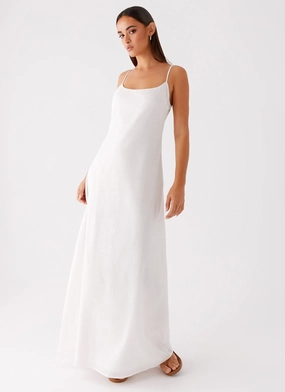 Madeleine Scoop Neck Maxi Dress - Off White Essential Style