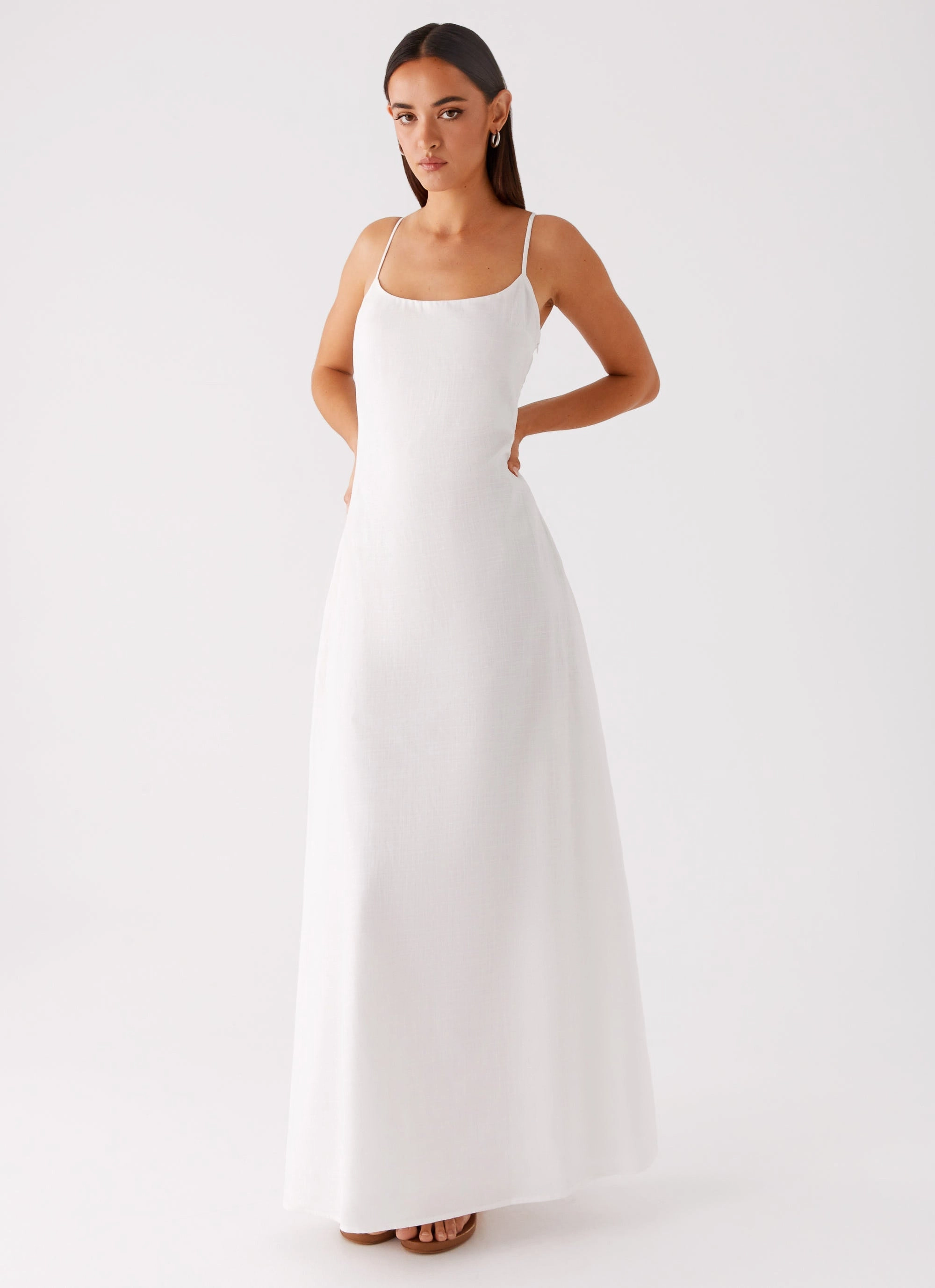 All Purpose Fresh Combo Madeleine Scoop Neck Maxi Dress - Off White