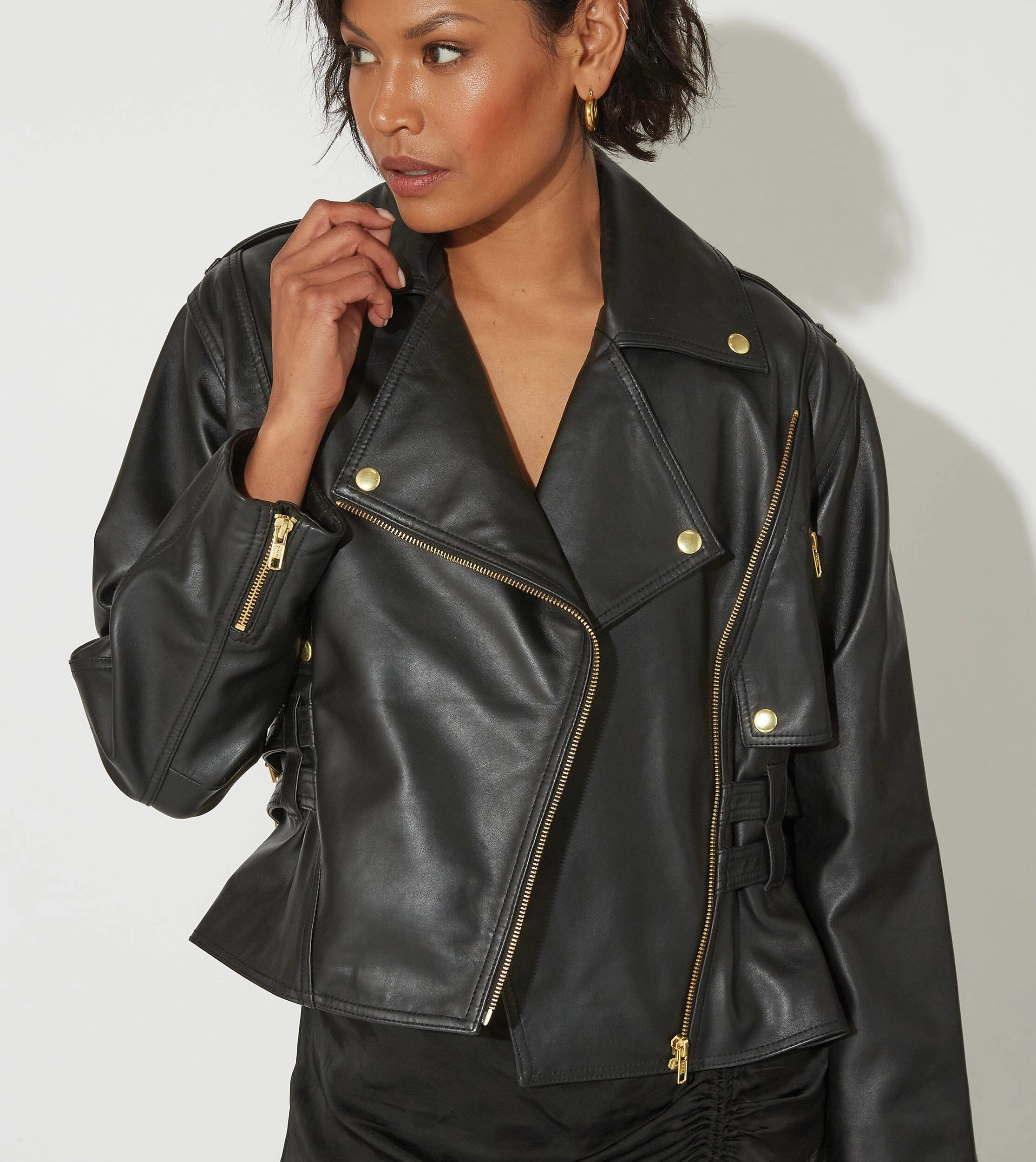 Maeve Leather Jacket | Black Skin Friendly Lining Soft Finish