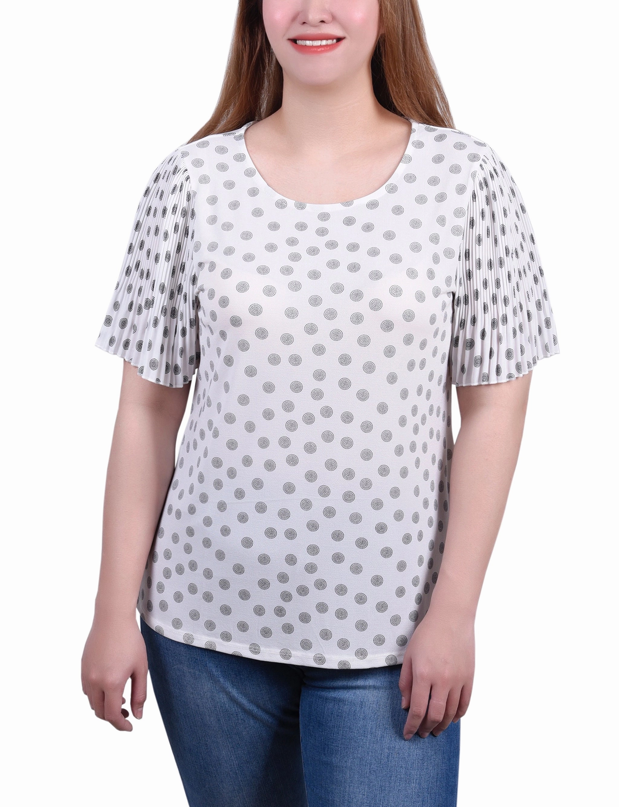 Petite Pleated-Sleeve Top AntiPilling Technology