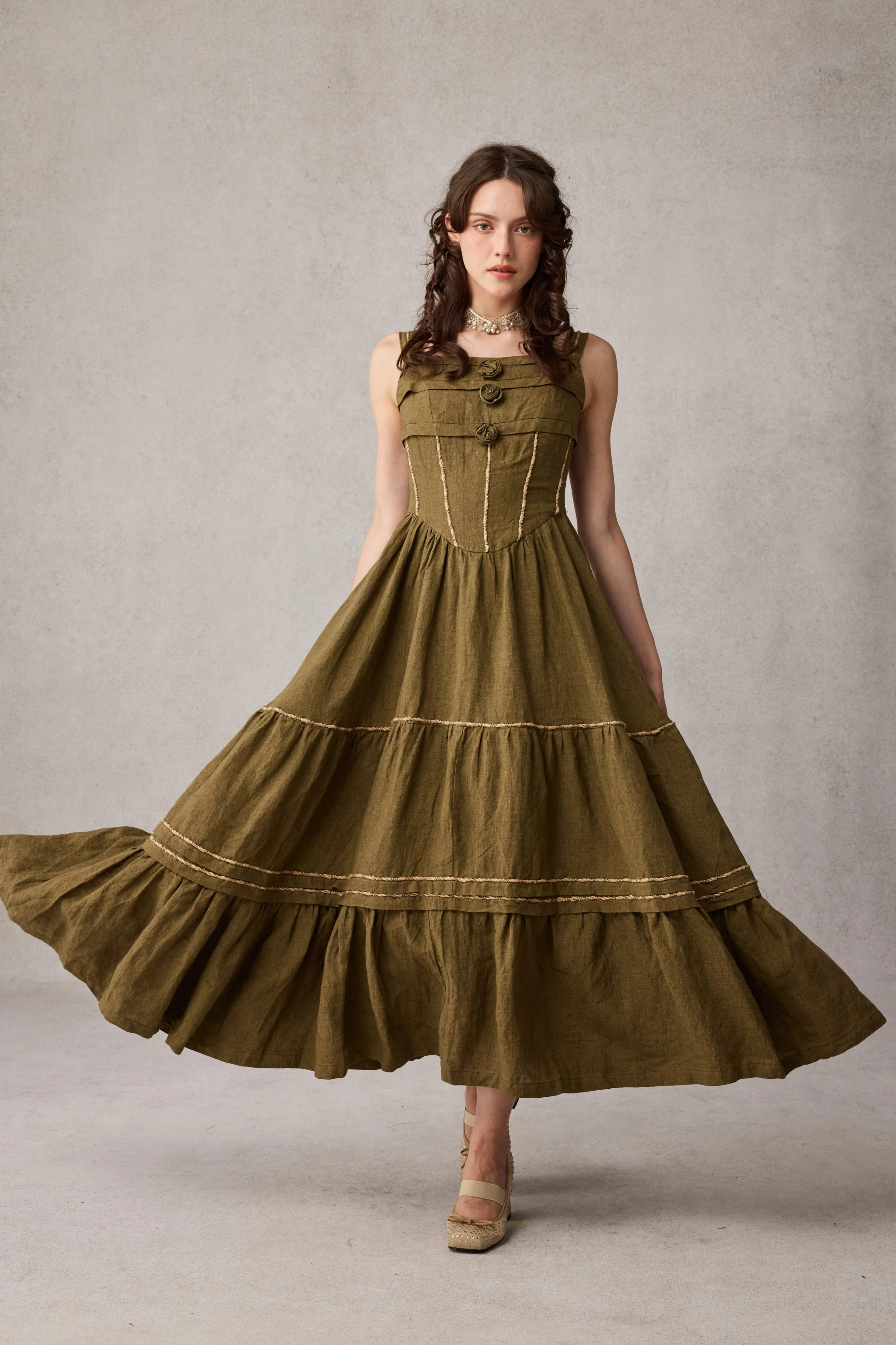 Low Profile Zipper Magnolia 17 |Linen Corset dress