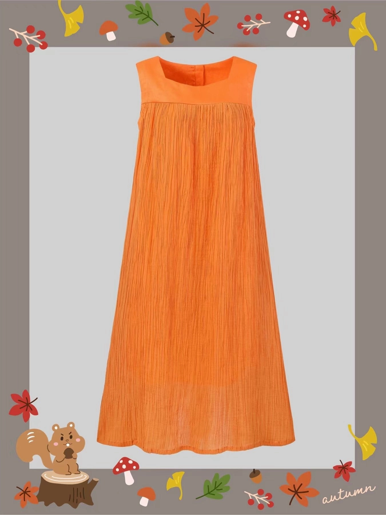 Daily Piece DoubleLayered Hem Mandarin Orange 44 |  sleeveless dress