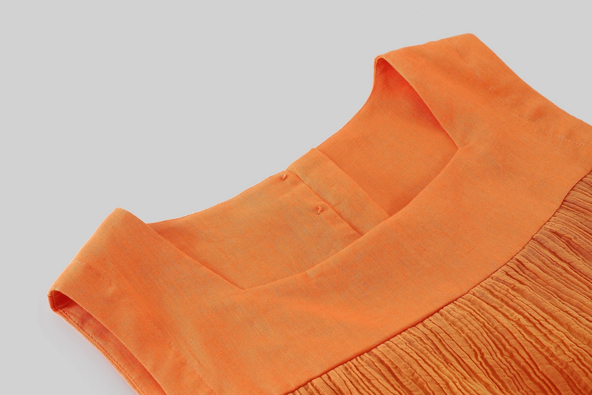 Mandarin Orange 44 |  sleeveless dress Jacquard Weave Fresh Season