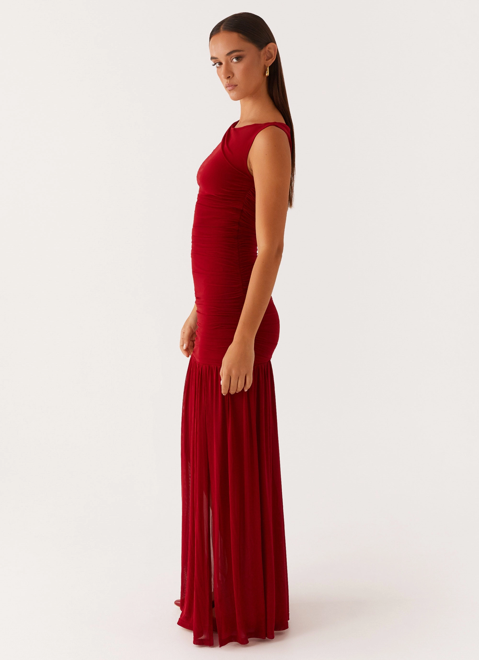 Manon Maxi Dress - Red Color-Blocked
