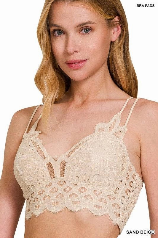 Mariah Lace Bralette S-XL Elastic Edge Binding