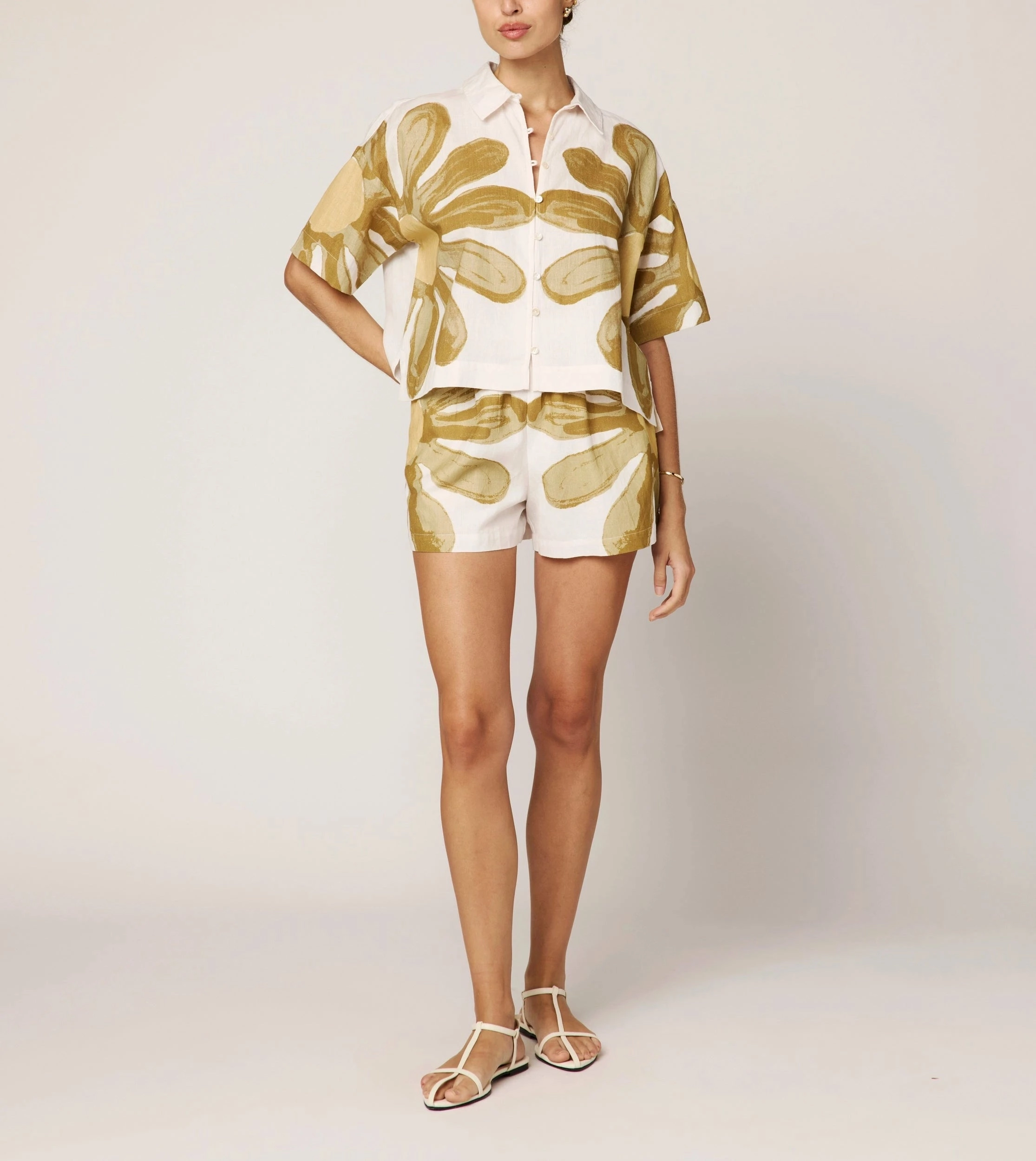 MoistureWicking Fabric Marie Blouse | Floral Placed Print