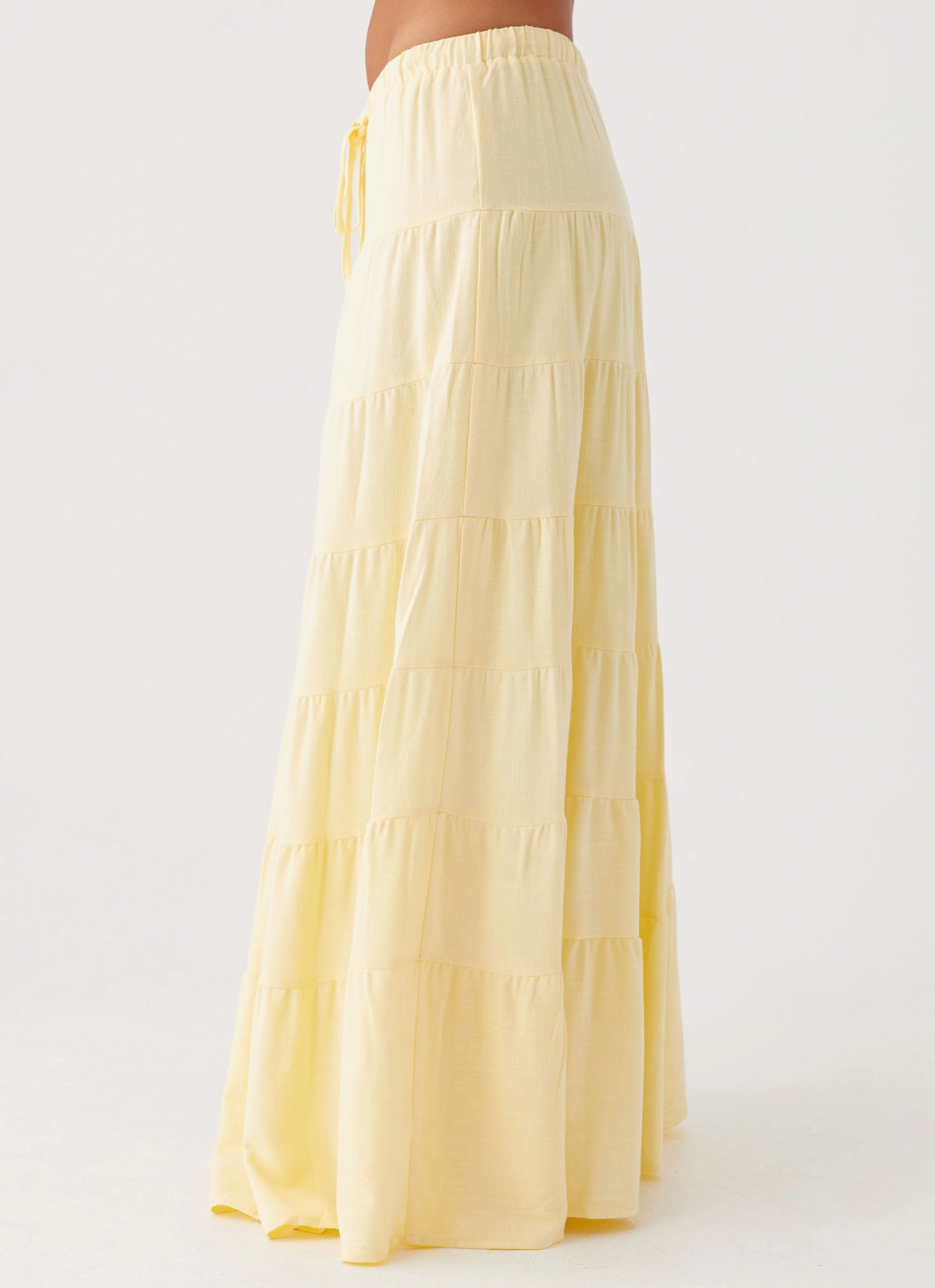 Mariella Linen Maxi Skirt - Yellow Bold Mood Easy Fashion