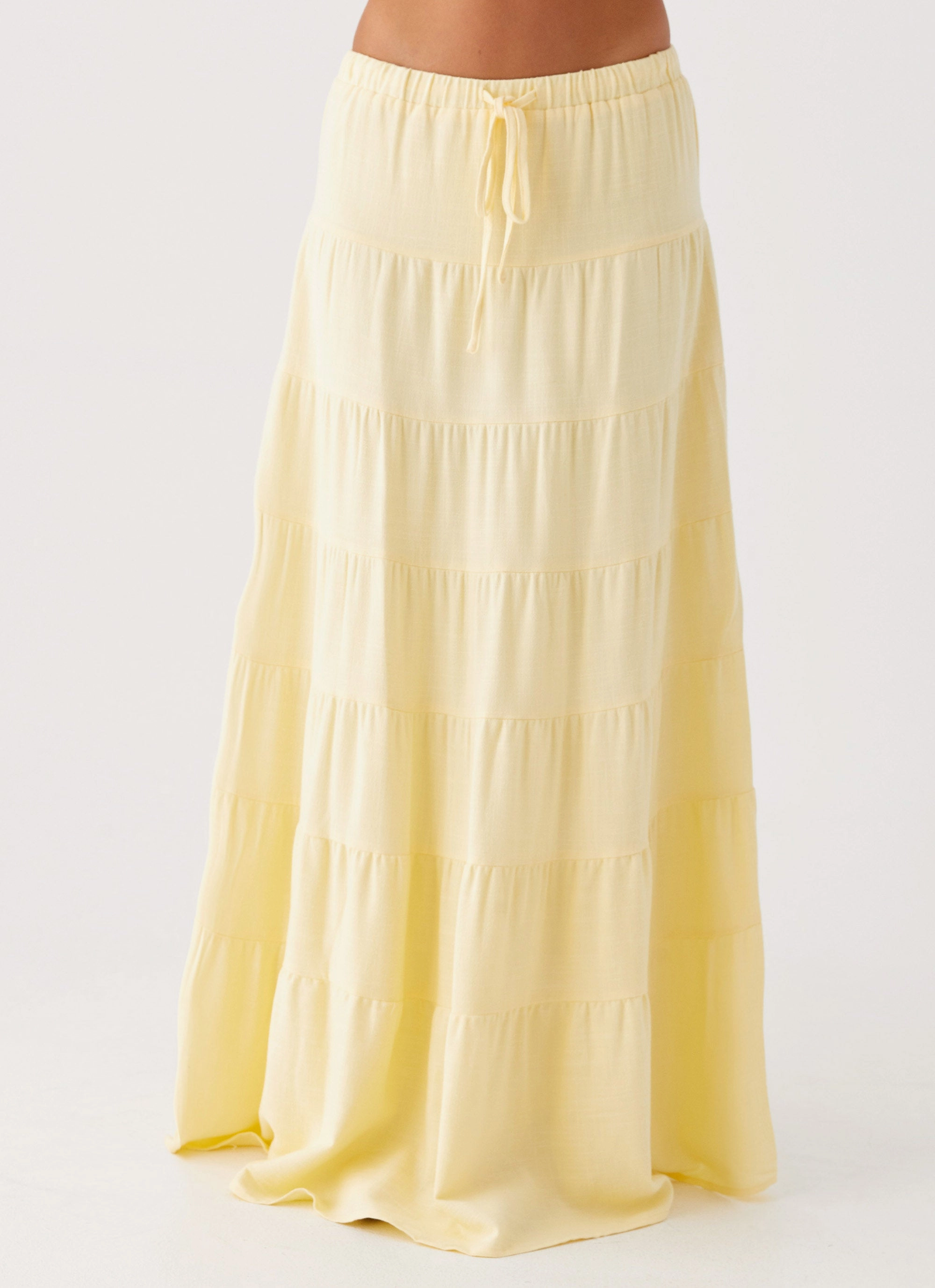 Mariella Linen Maxi Skirt - Yellow Comfy Style