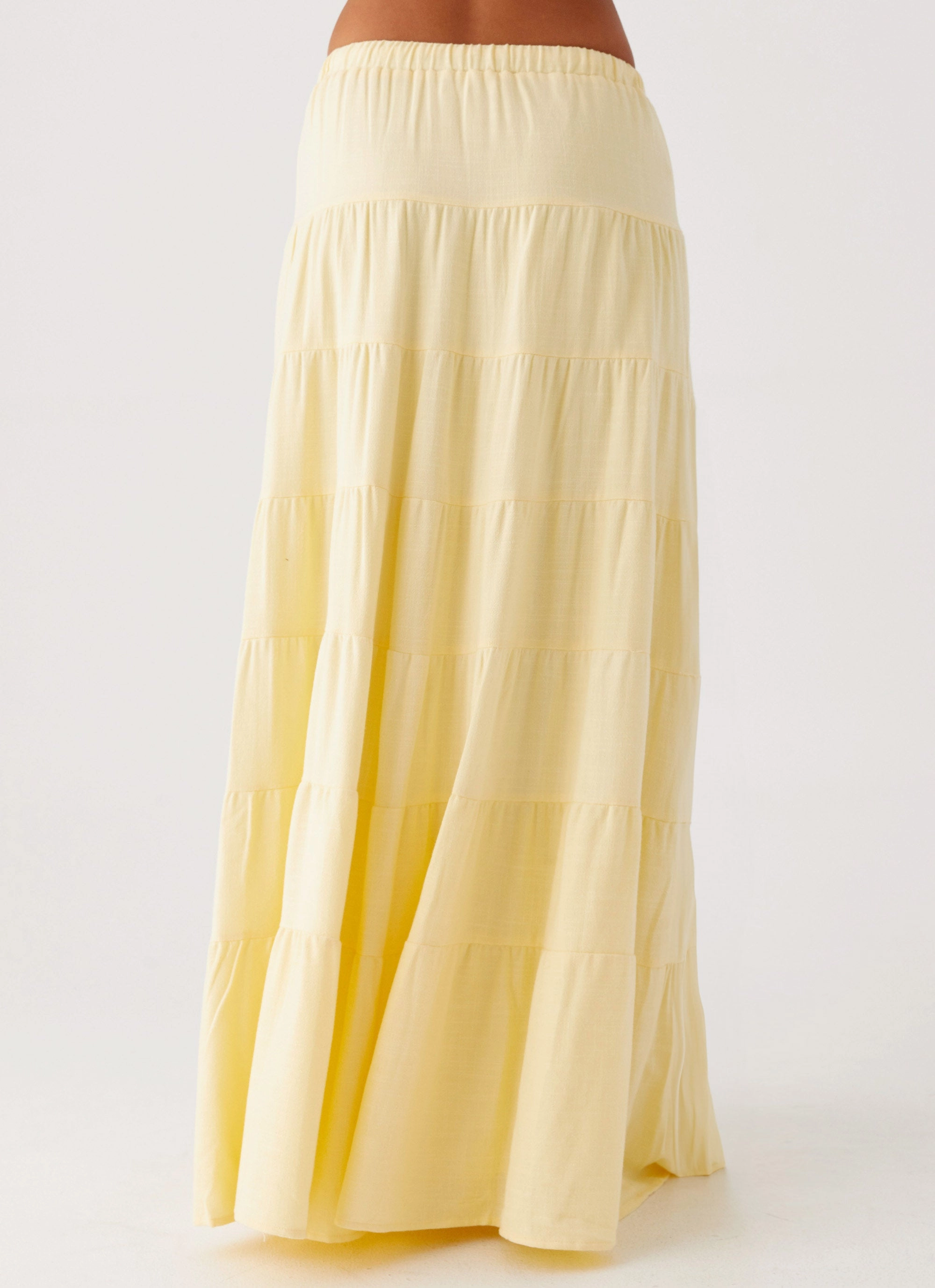 City Mood Mariella Linen Maxi Skirt - Yellow