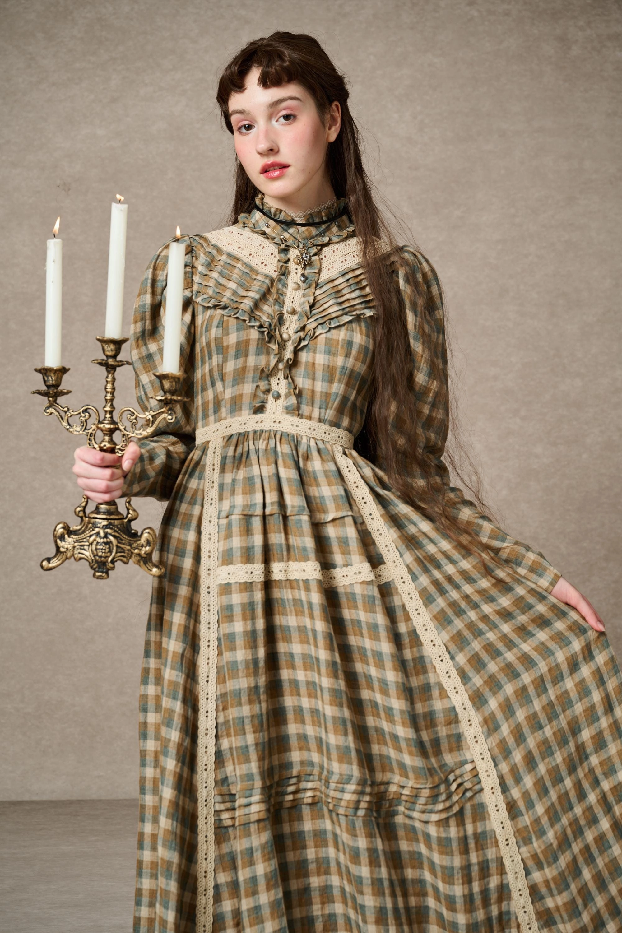 Rubberized grip MARY 18 | VINTAGE LINEN DRESS GOWN