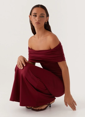 Relaxed Look Maude Maxi Dress - Maroon