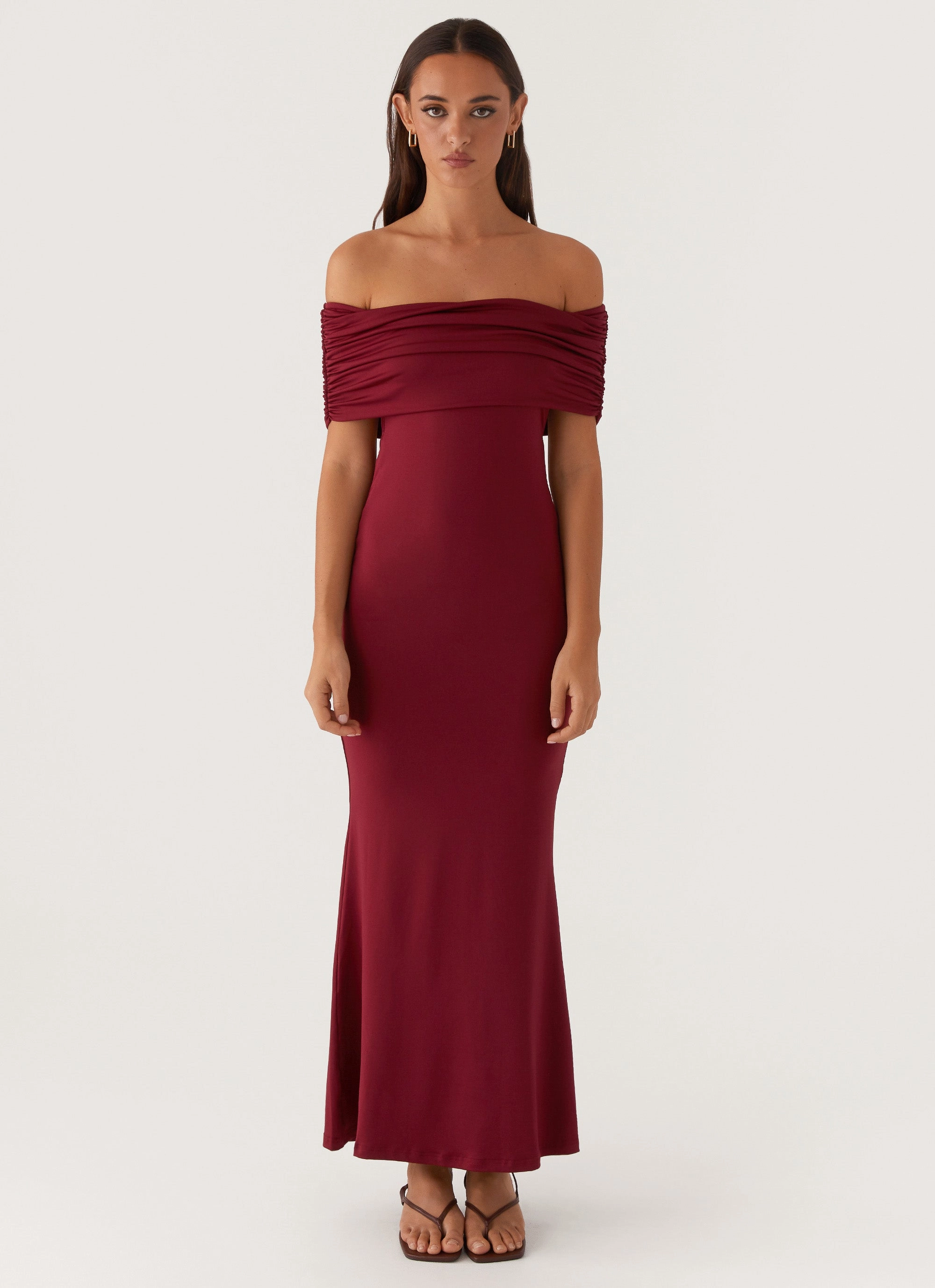 Maude Maxi Dress - Maroon Sophisticated Touch