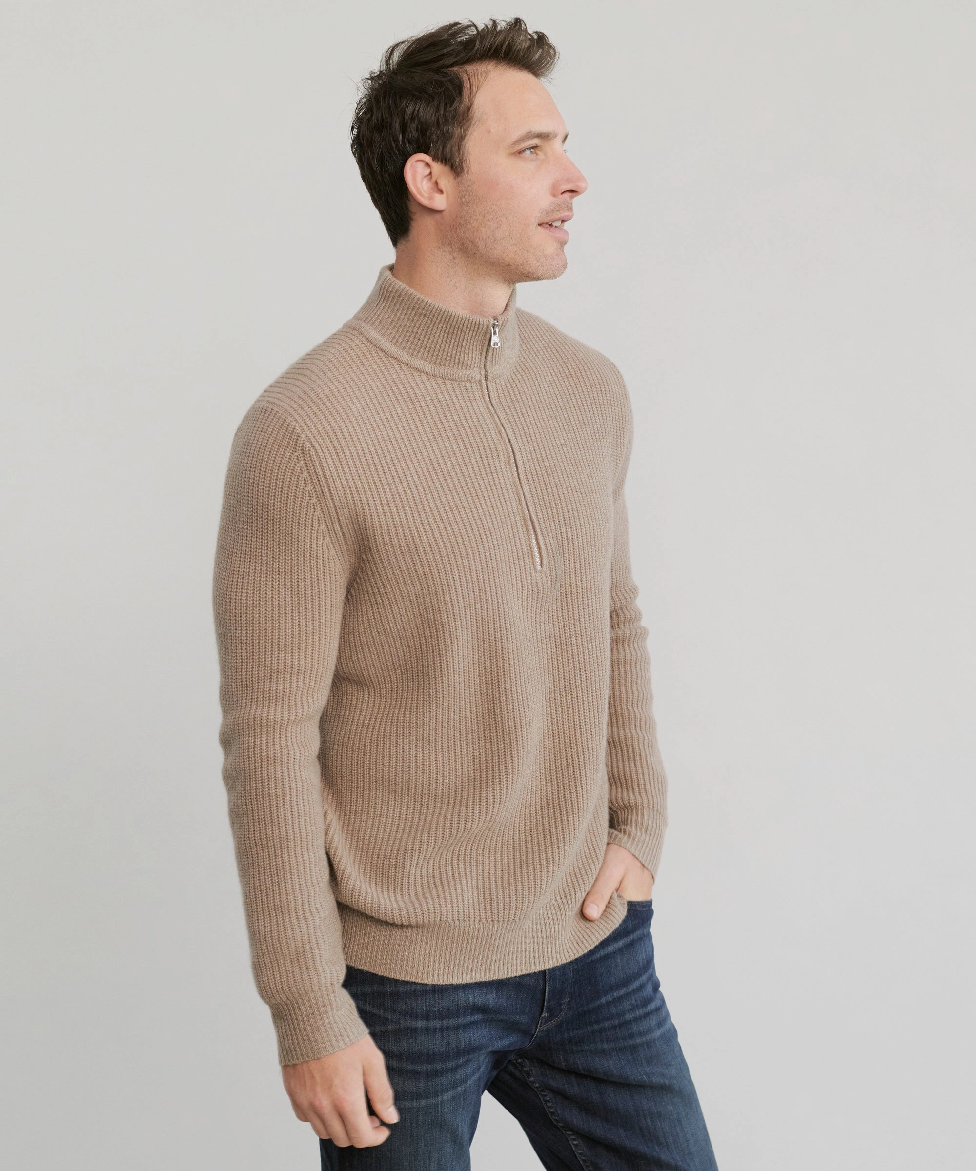 Men's Wool Half Zip Stylish Dress