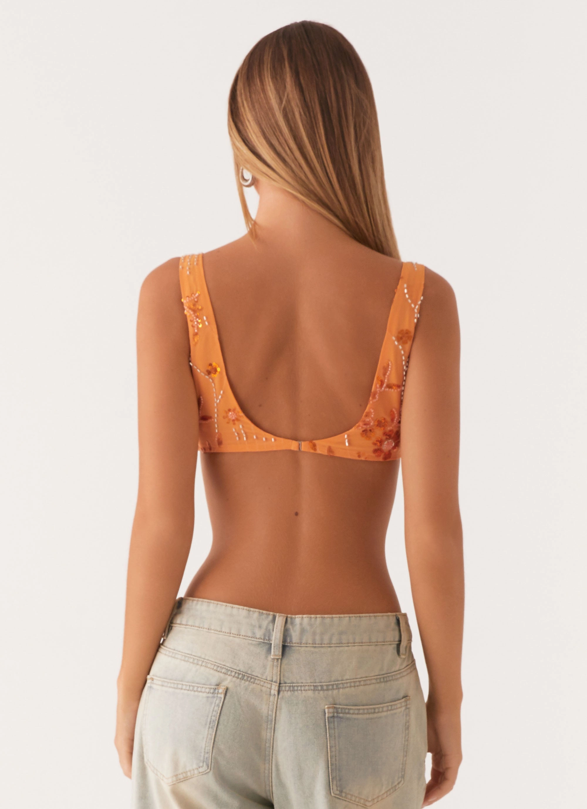 Mercer Sequin Bralette - Orange Eco Dye Process TearResistant