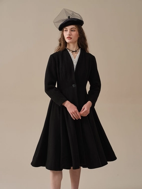 LITTLE WOMEN 22 | WOOL COAT IN BLACK Transitional Layer