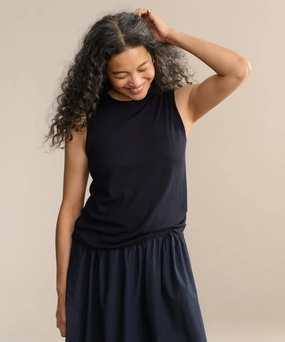 Elasticated Hem Merino Tank