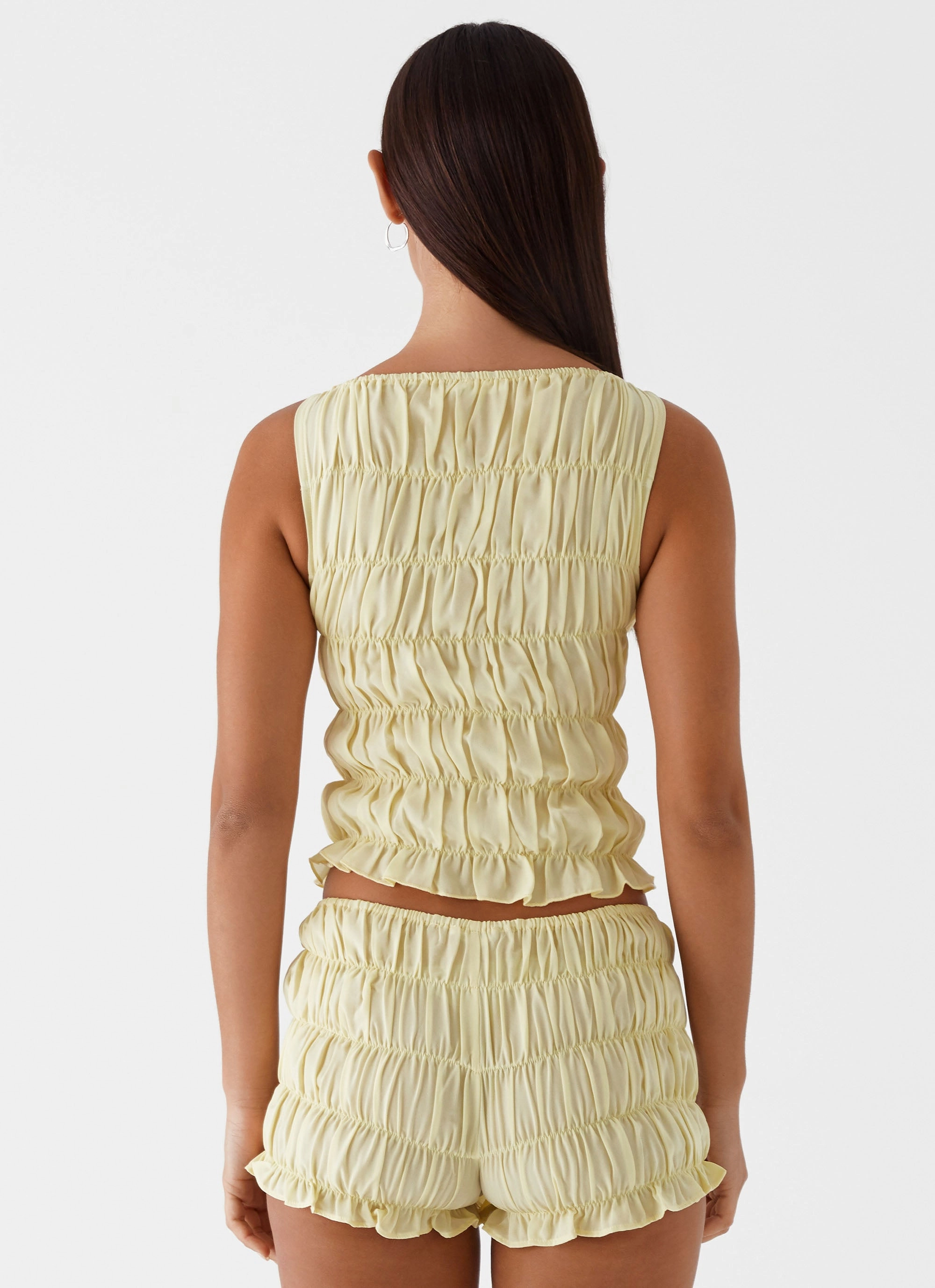 Messina Ruched Tank Top - Yellow Online Shopping Quick Evaporating Texture