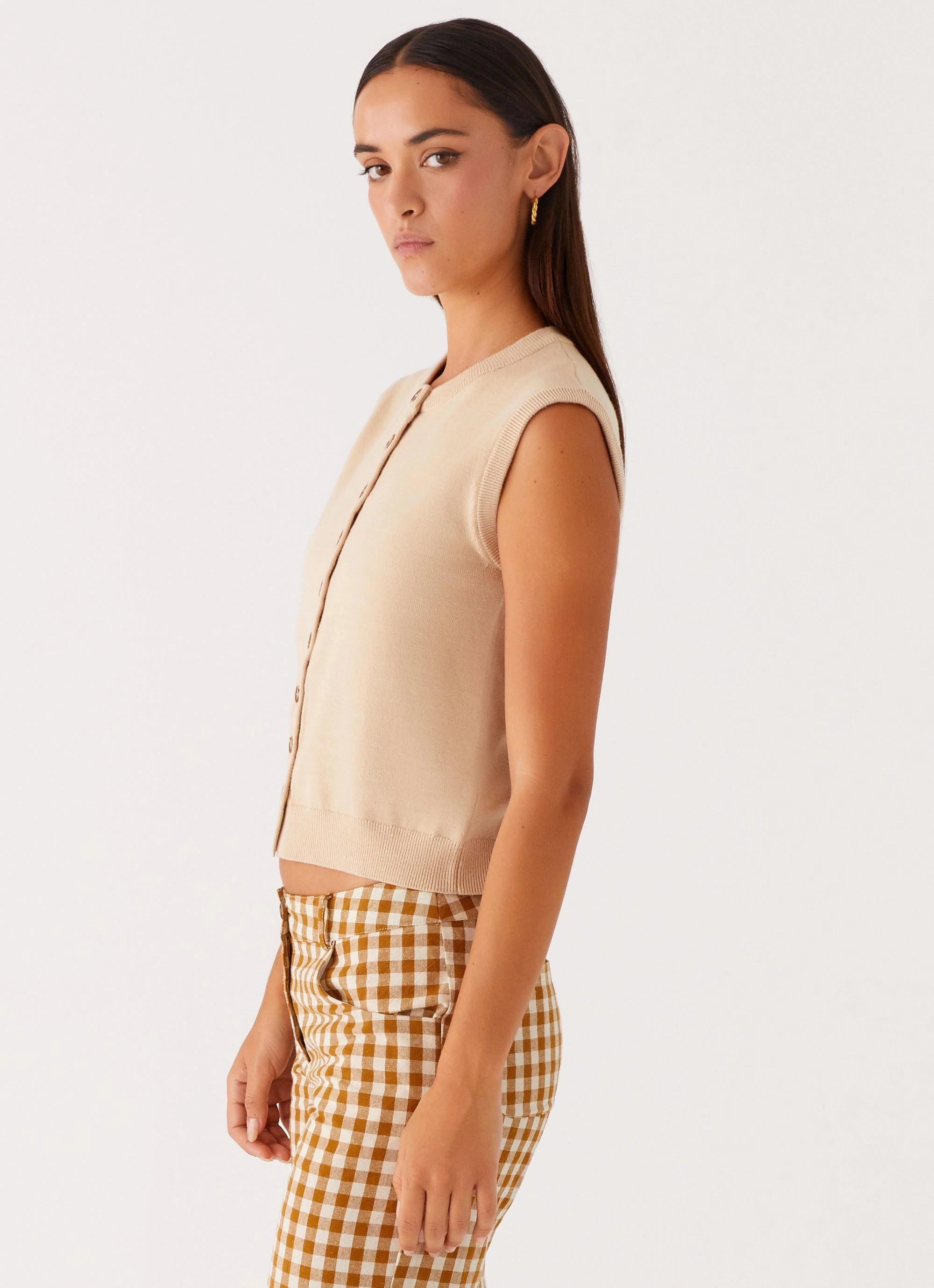 Mickey Knit Vest - Cream OdorResistantTreatment MinimalistStyle