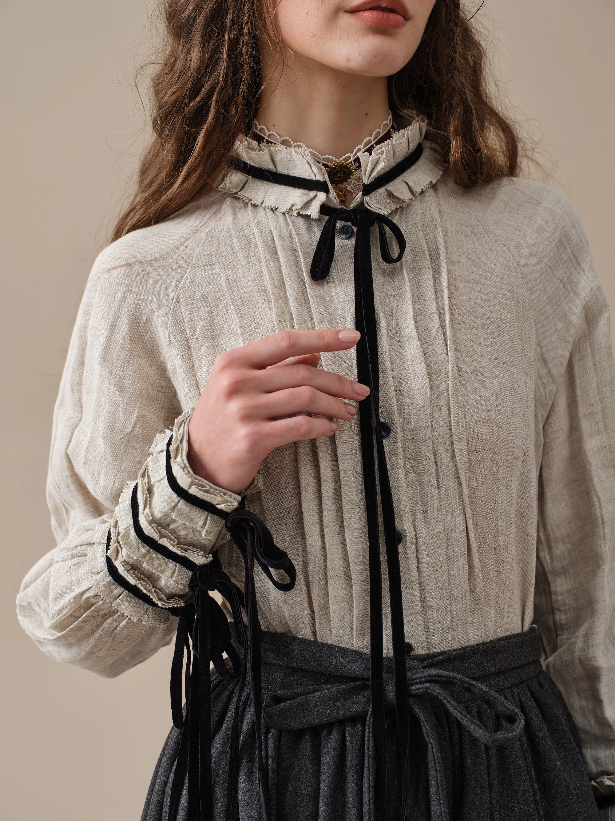 Breathable Knit Fabric Ventilated Mesh Panels Ronan 19|longsleeved linen shirt