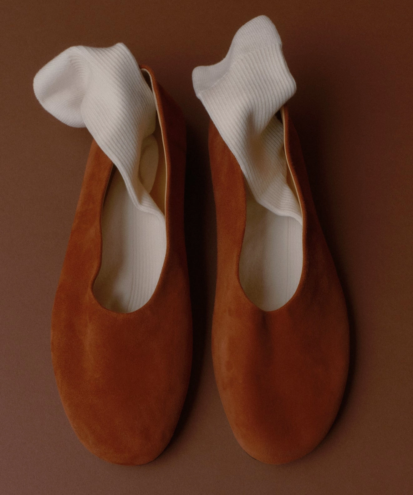 Suede Elodie Flat Reinforced Shoulder Seams ConvertibleCollar