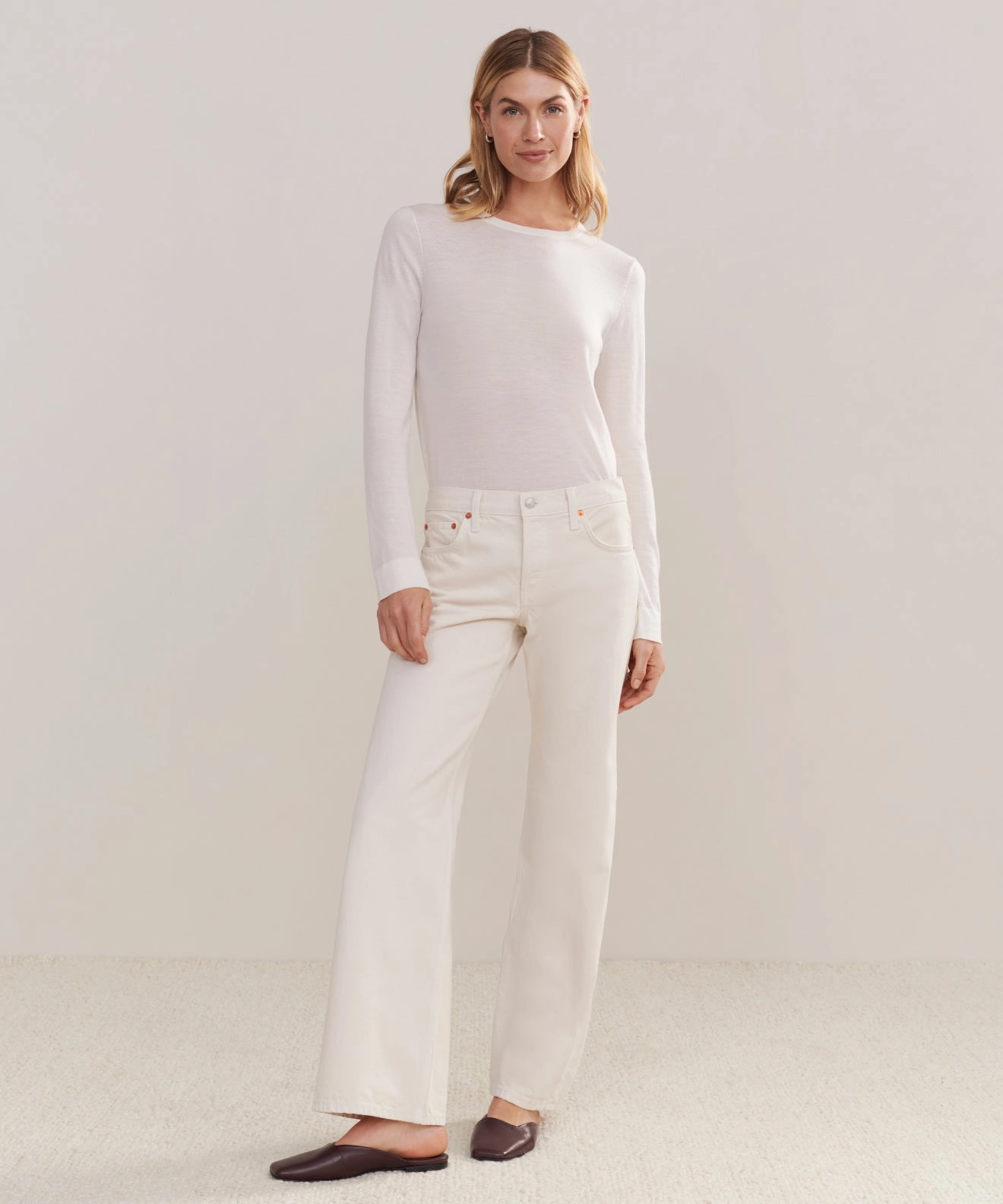 Recycled Polyester Mid Rise Wide Leg