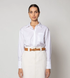 Miller Shirt | White Tailored Placket FlexibleRibbing