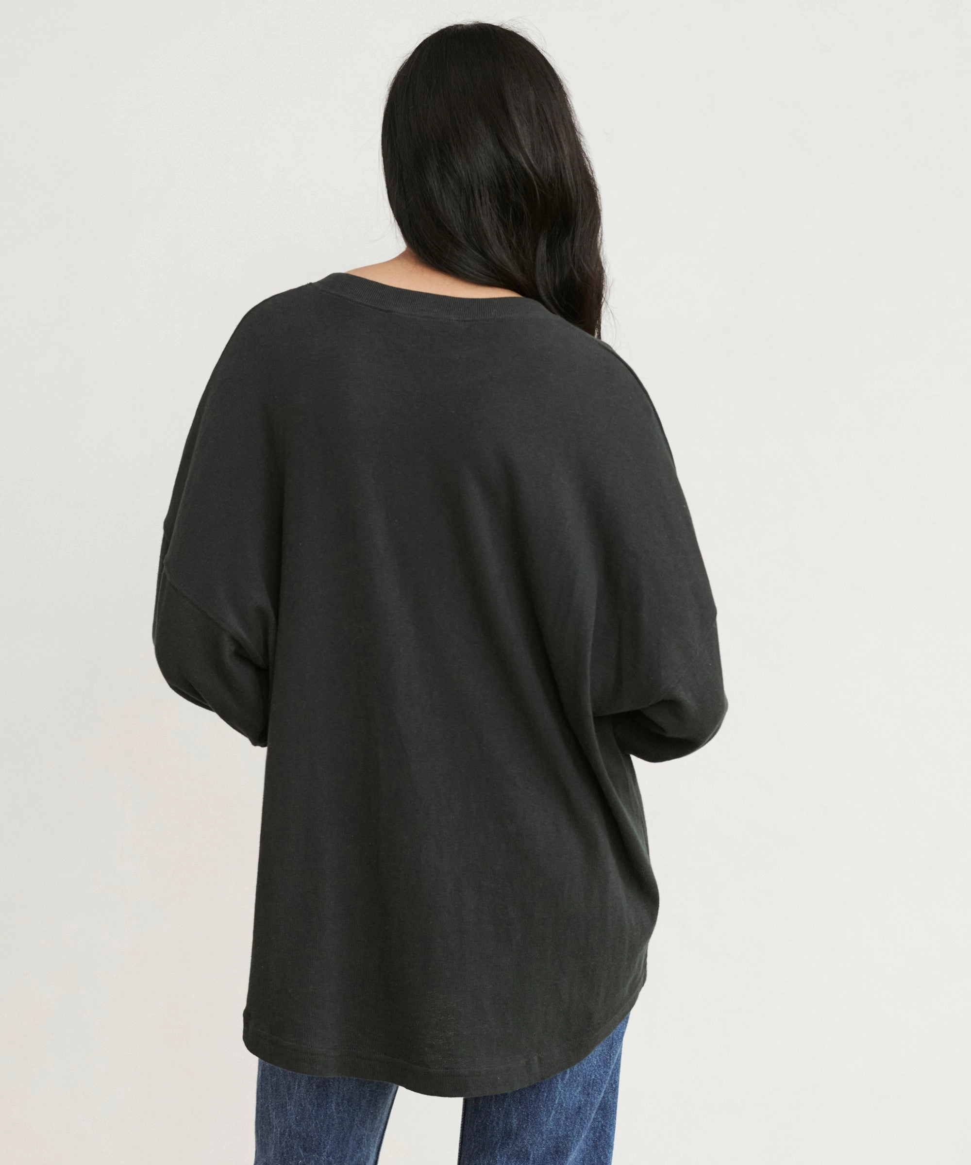 Double Layered Fabric Boyfriend Long-Sleeve Tee