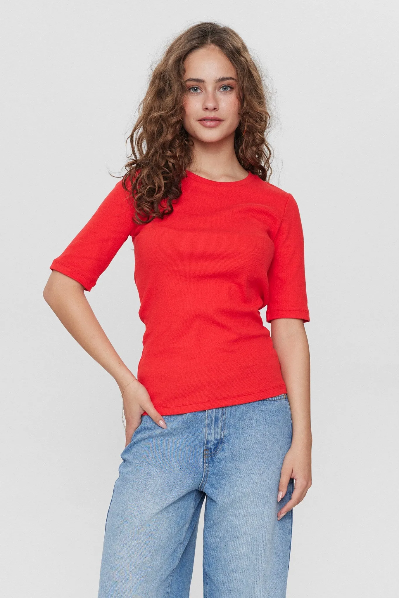 NURILEY TEE - High Risk Red Unstructured Silhouette