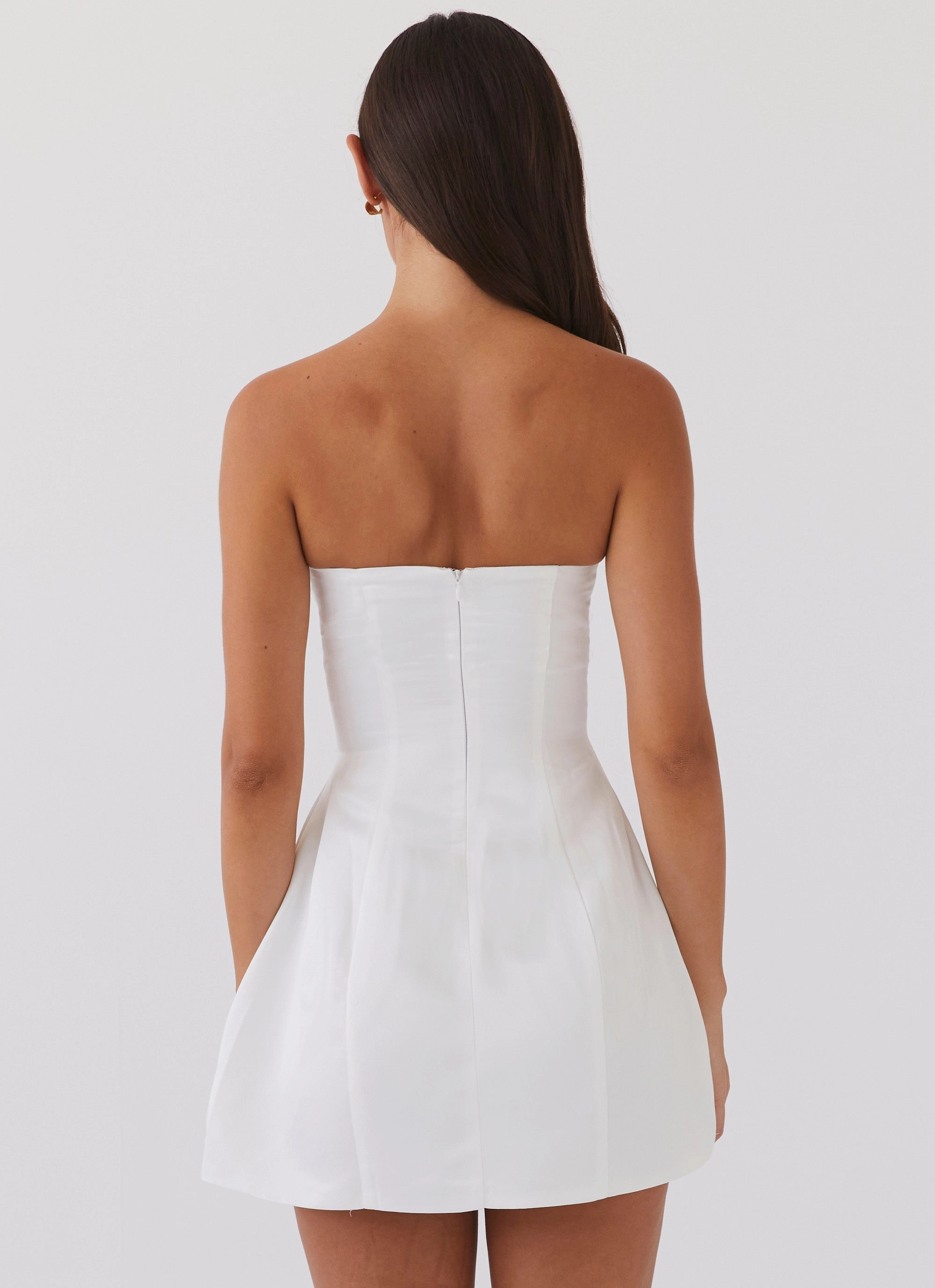 Girl Crush Bow Mini Dress - White Cool Elegance Trendy Tailoring