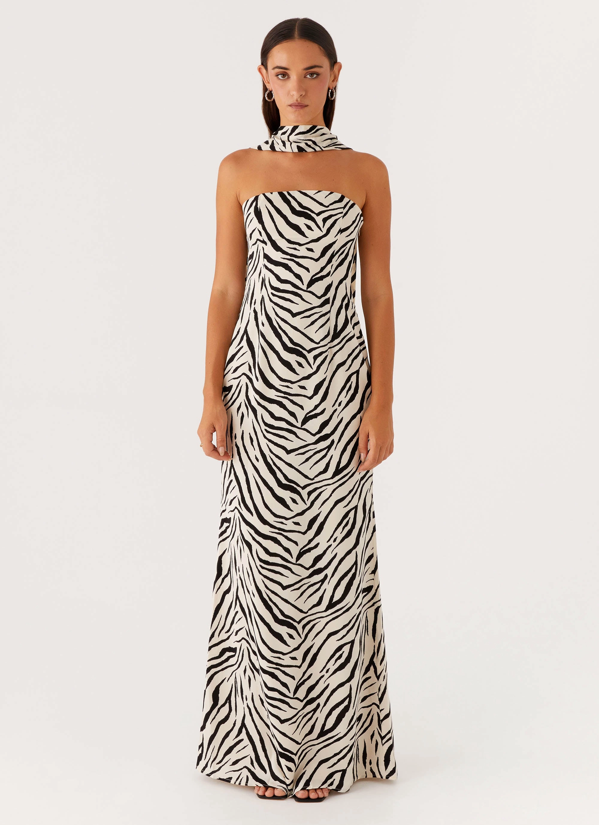 Jigsaw Strapless Maxi Dress - Zebra Trendy Silhouette Essential Style