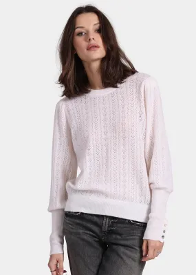 Minnie Rose Cashmere Blousant Sleeve Crew Neck Relaxed Silhouette
