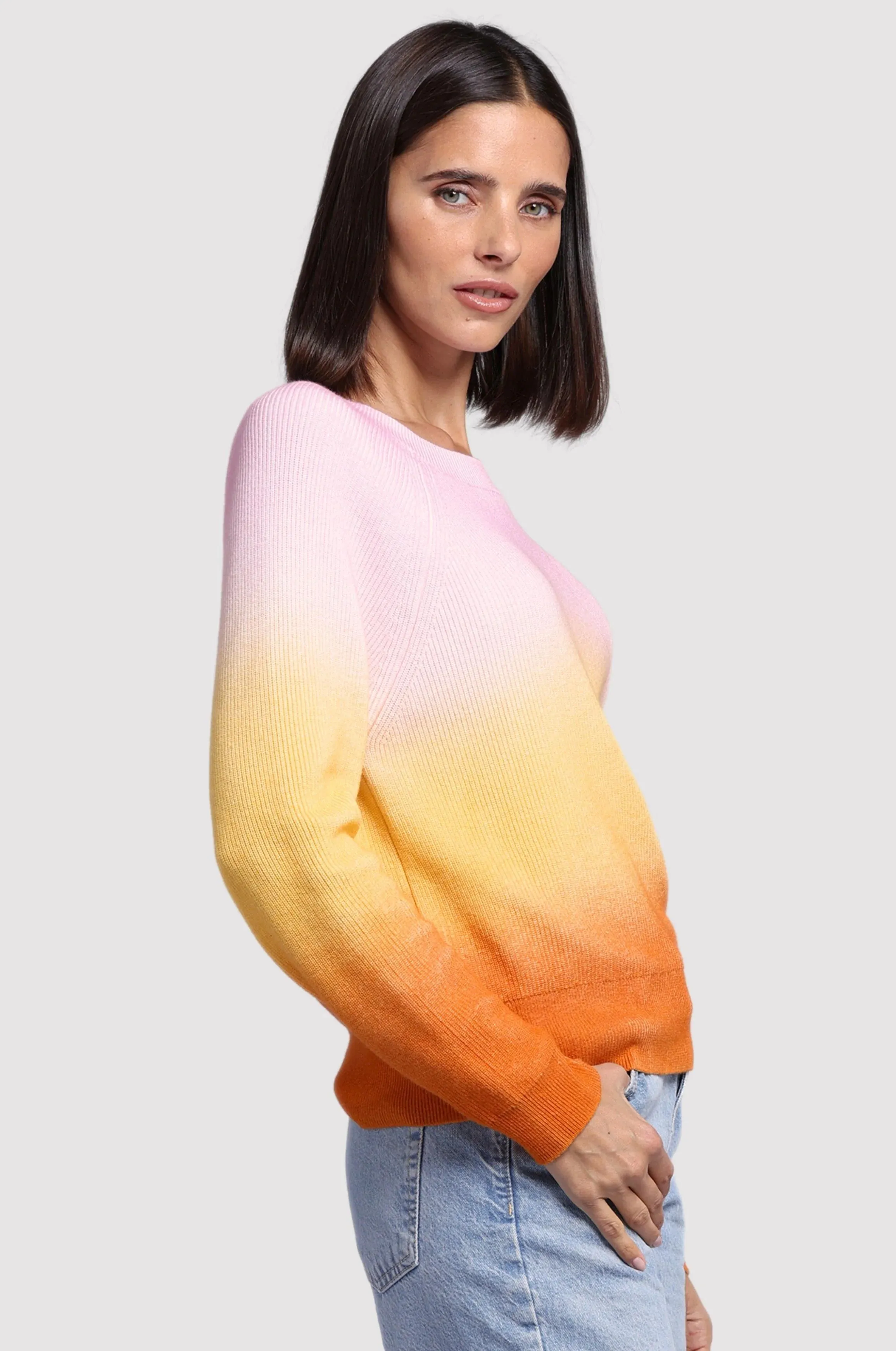 Minnie Rose Cotton Cashmere Ombre Baby Shaker Crew HygienicCoating Office Wear