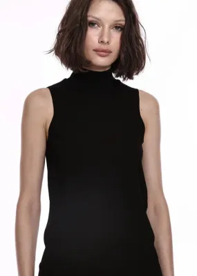 ResilientStretch Minnie Rose Viscose Mock Neck Top Black